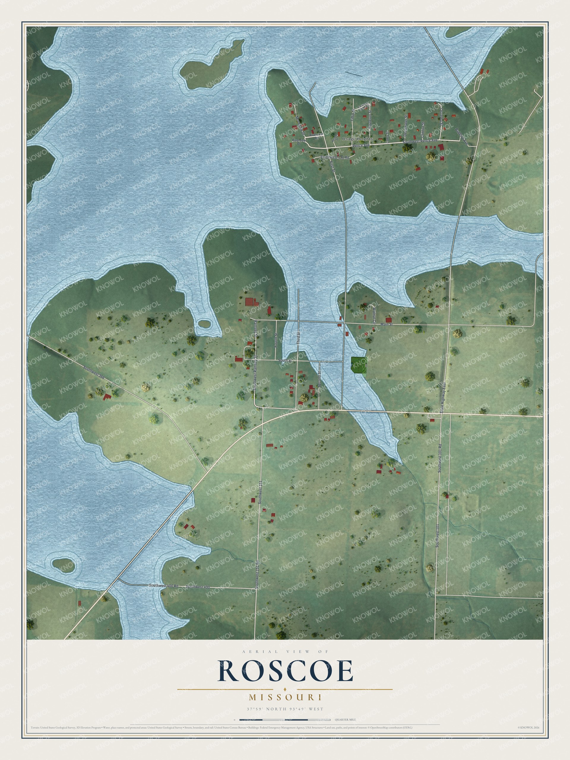 Watermarked full-map preview of Roscoe, Missouri