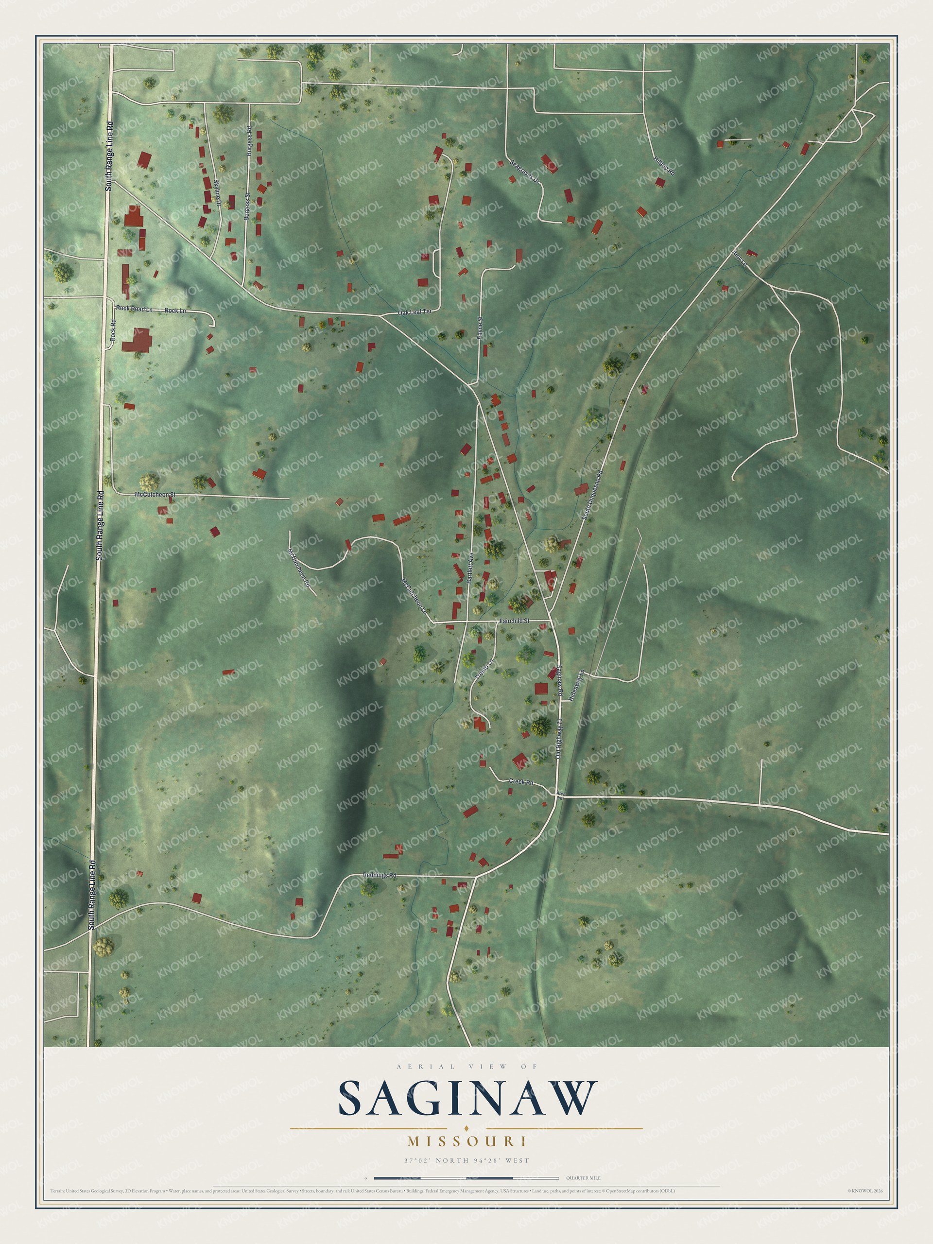 Watermarked full-map preview of Saginaw, Missouri