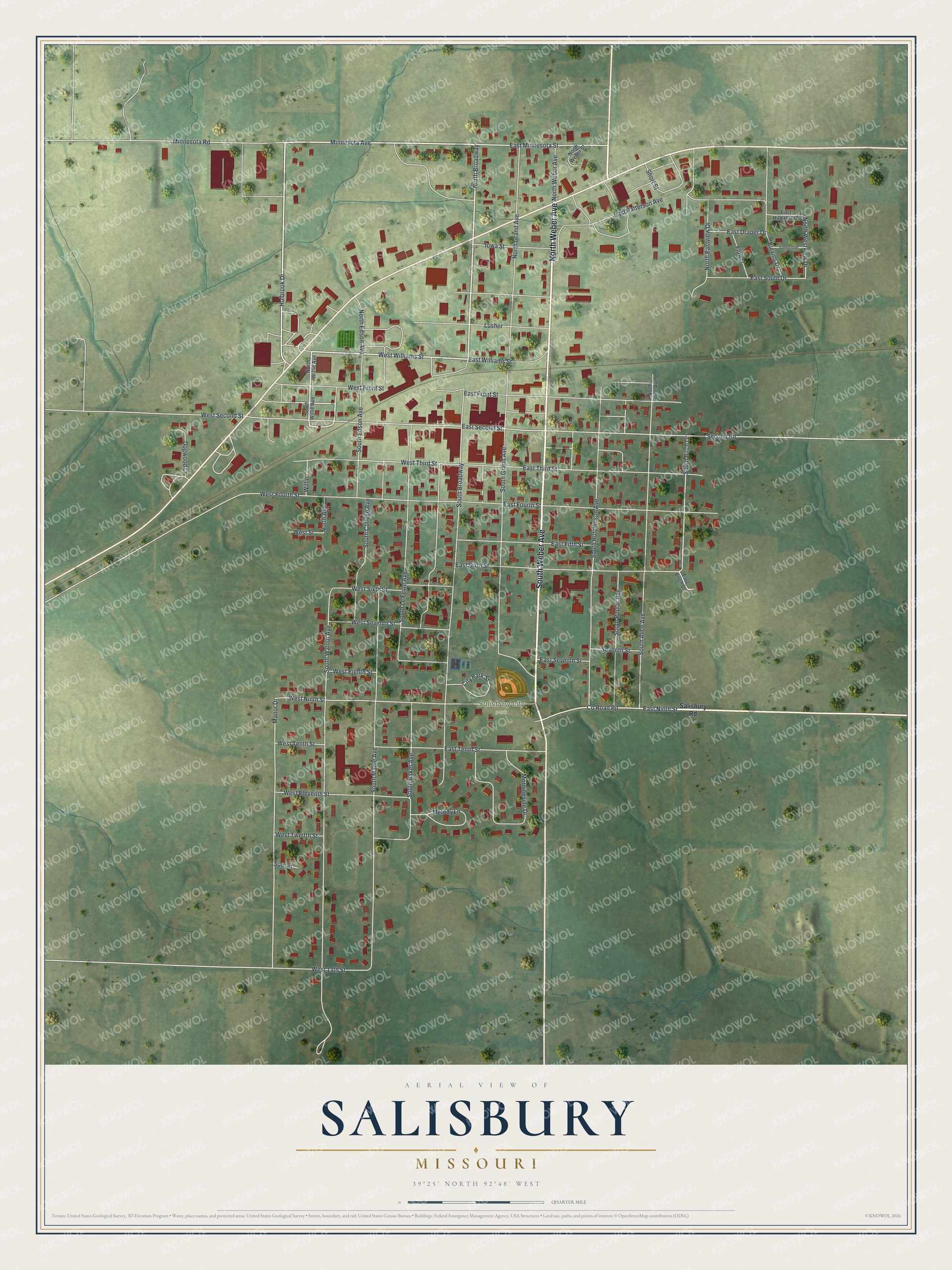 Watermarked full-map preview of Salisbury, Missouri