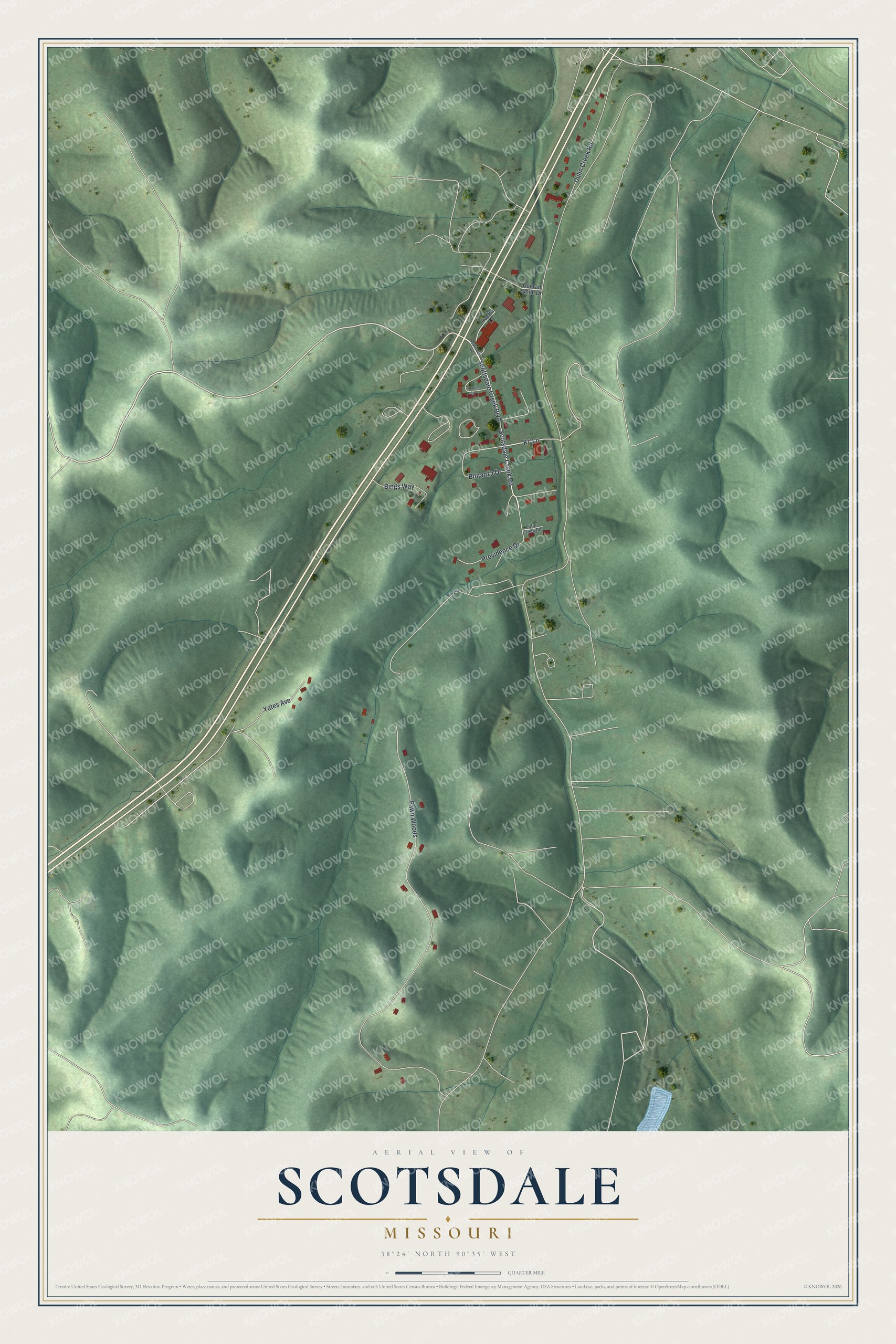 Watermarked full-map preview of Scotsdale, Missouri