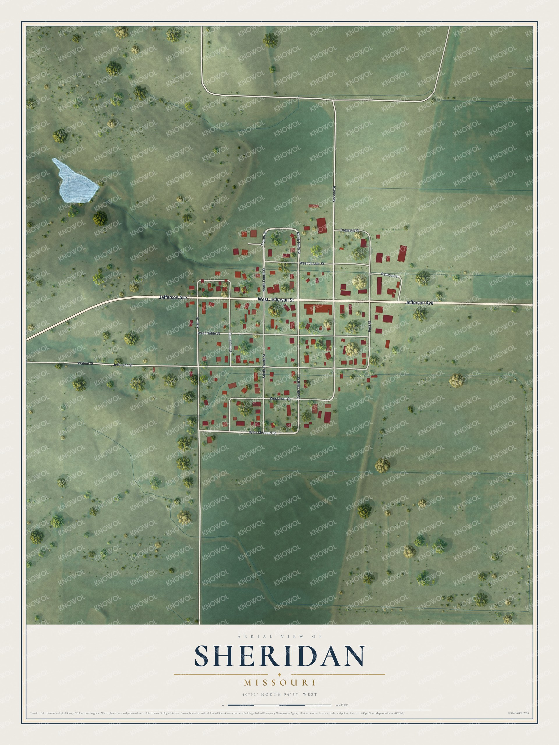 Watermarked full-map preview of Sheridan, Missouri