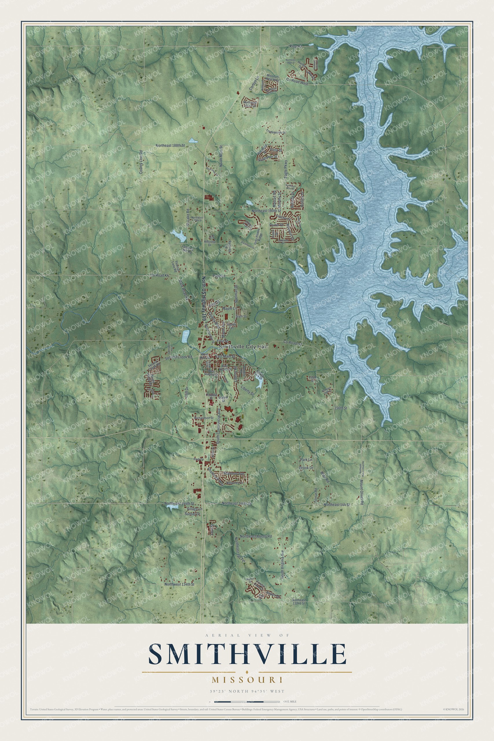 Watermarked full-map preview of Smithville, Missouri