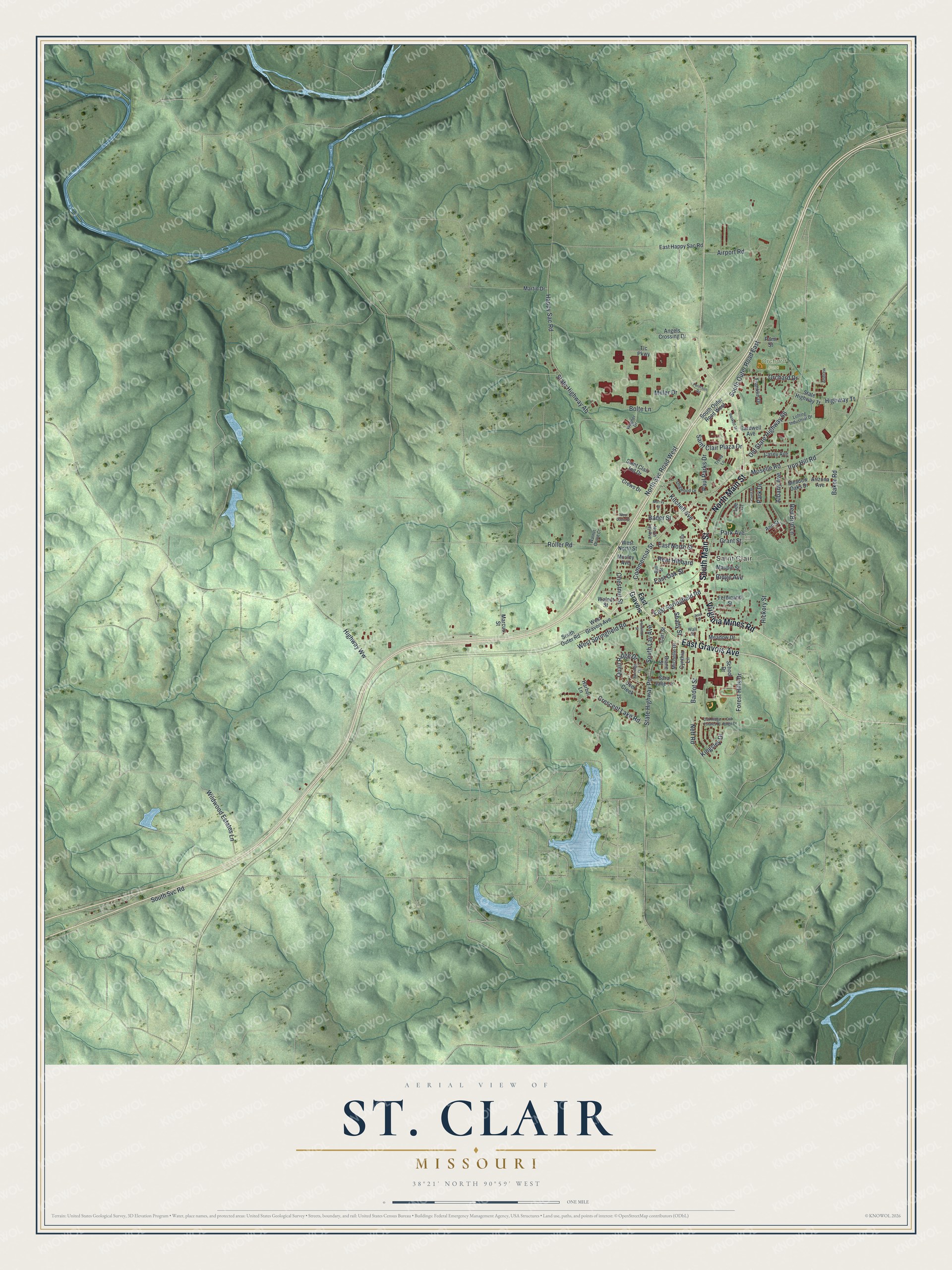 Watermarked full-map preview of St. Clair, Missouri