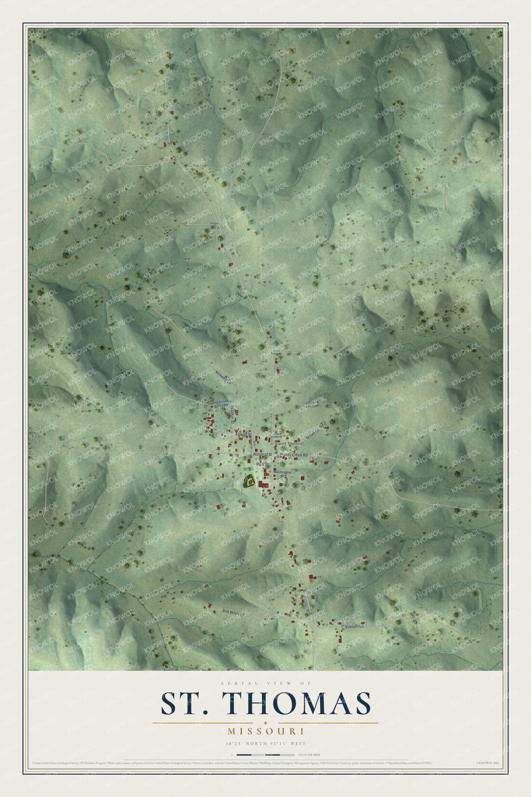 Watermarked full-map preview of St. Thomas, Missouri