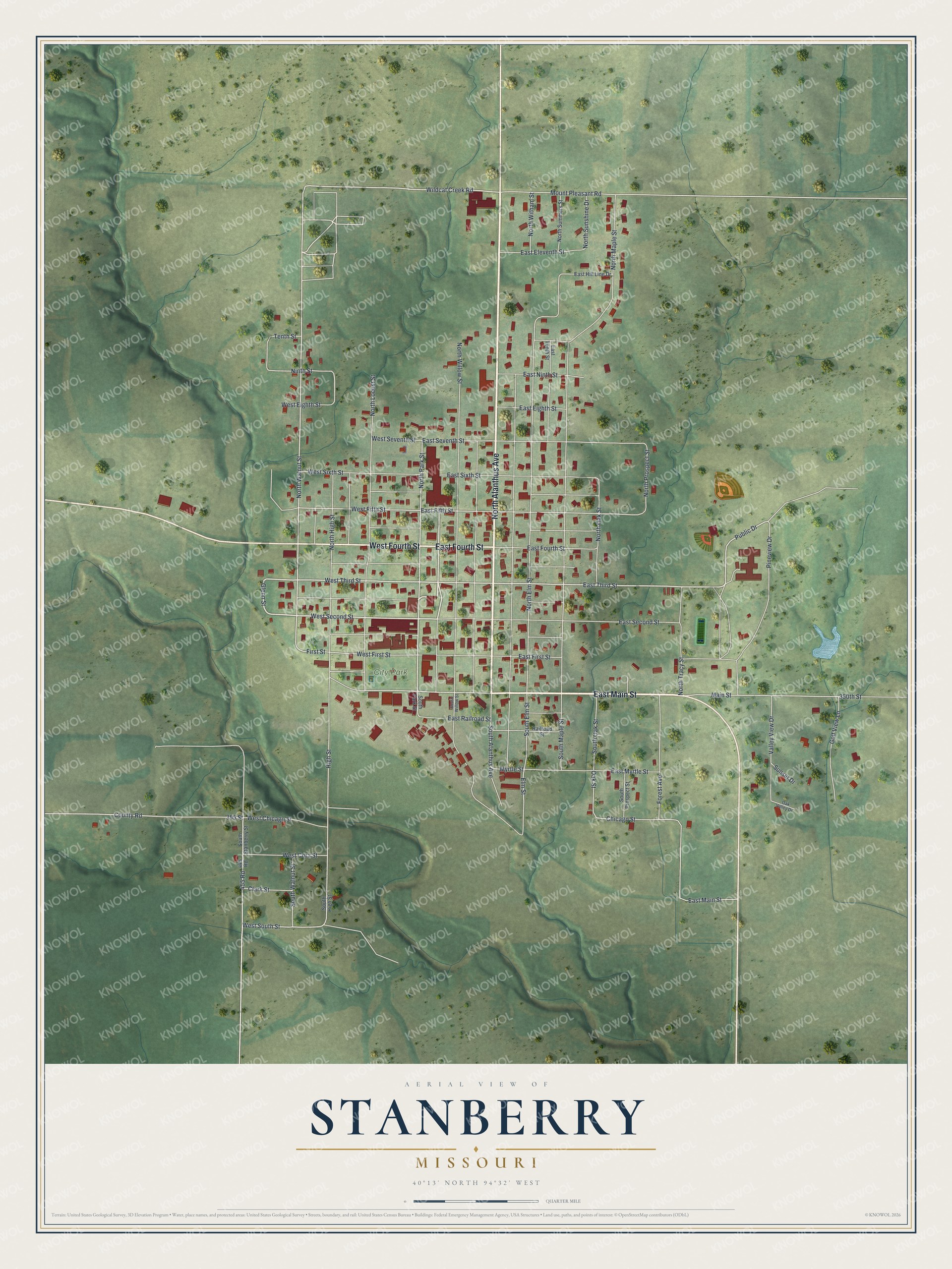 Watermarked full-map preview of Stanberry, Missouri