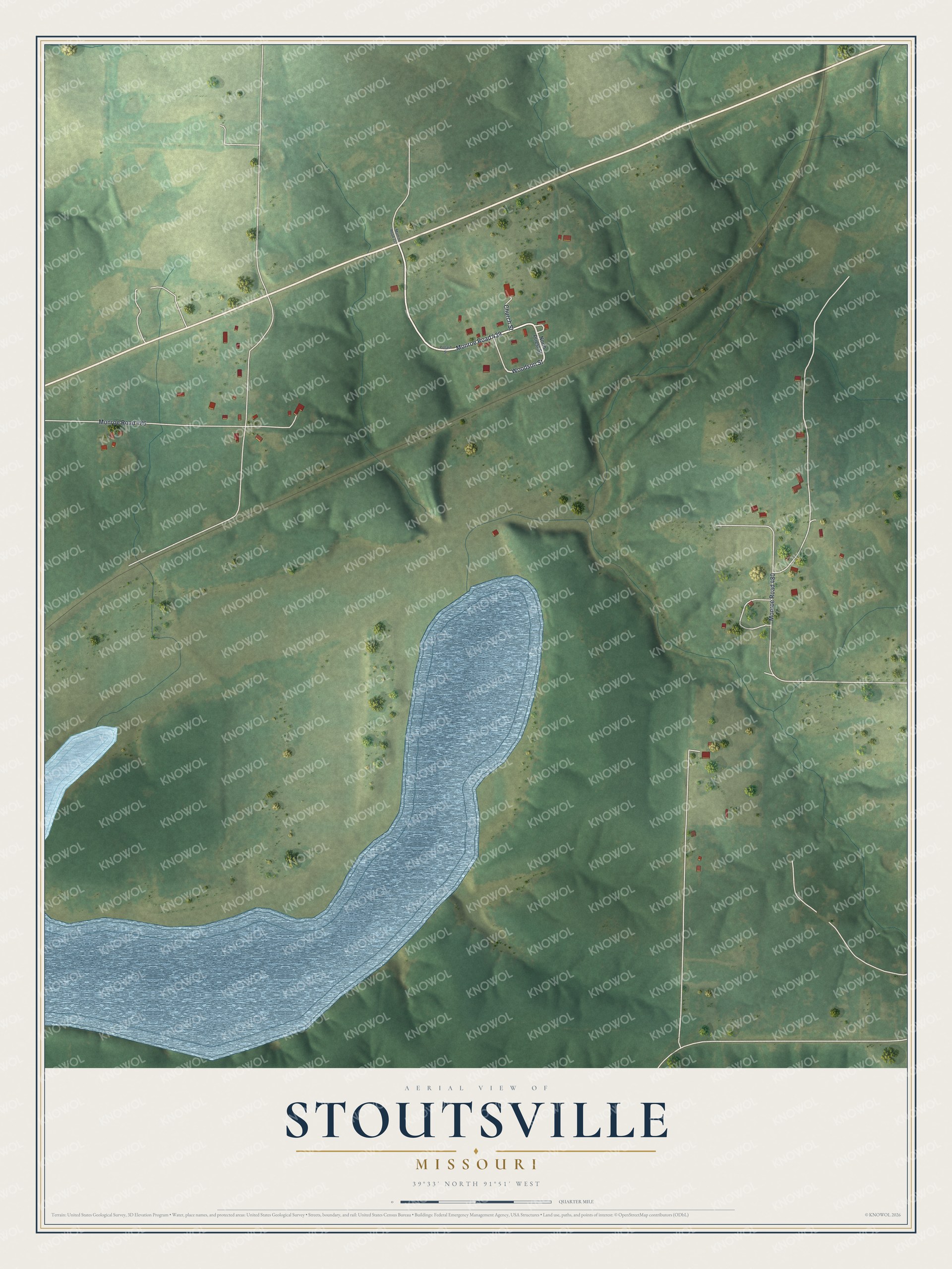 Watermarked full-map preview of Stoutsville, Missouri