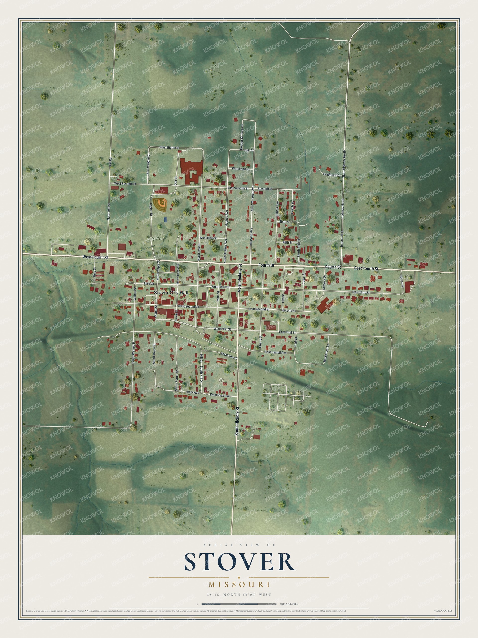 Watermarked full-map preview of Stover, Missouri