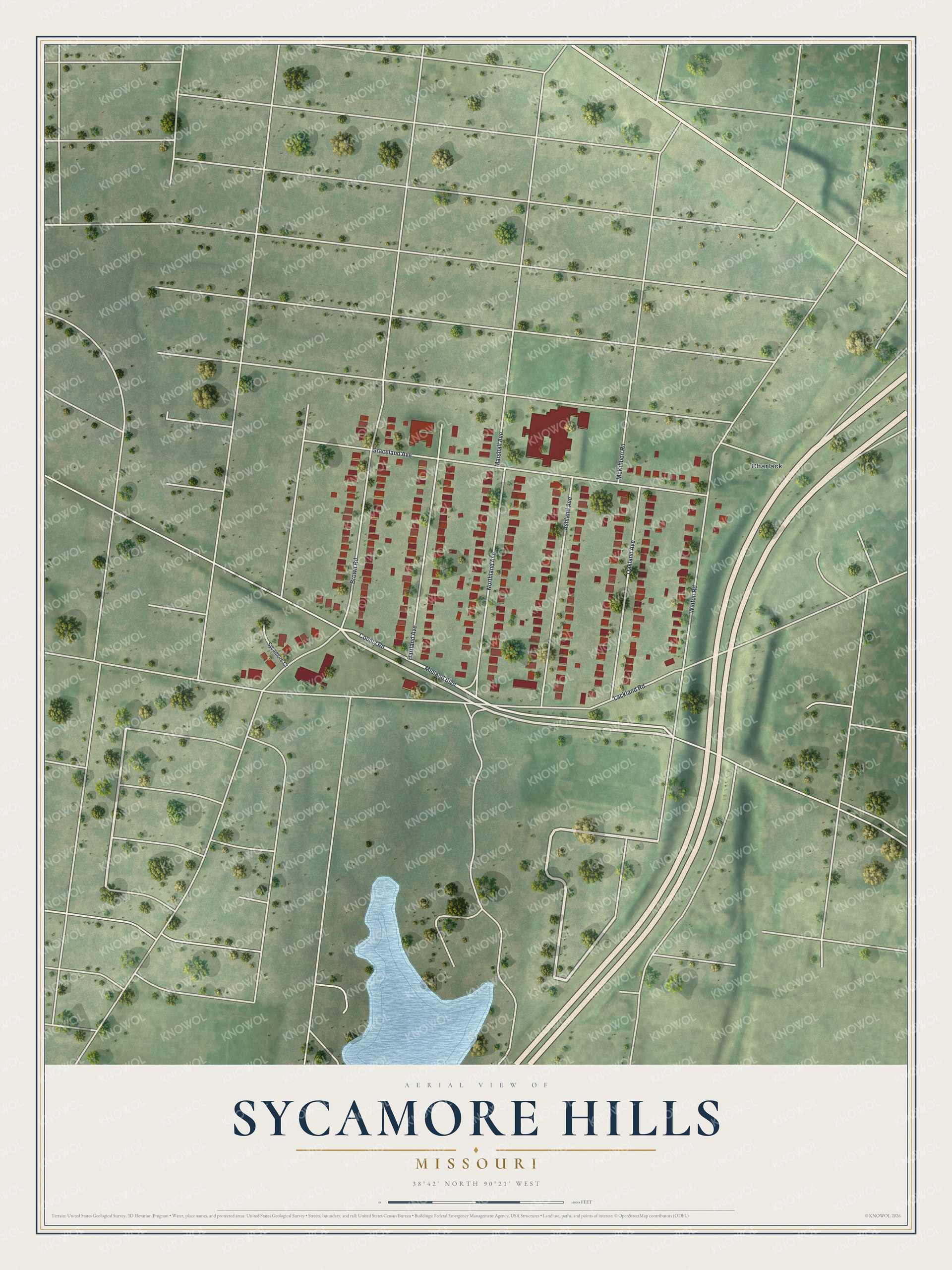 Watermarked full-map preview of Sycamore Hills, Missouri