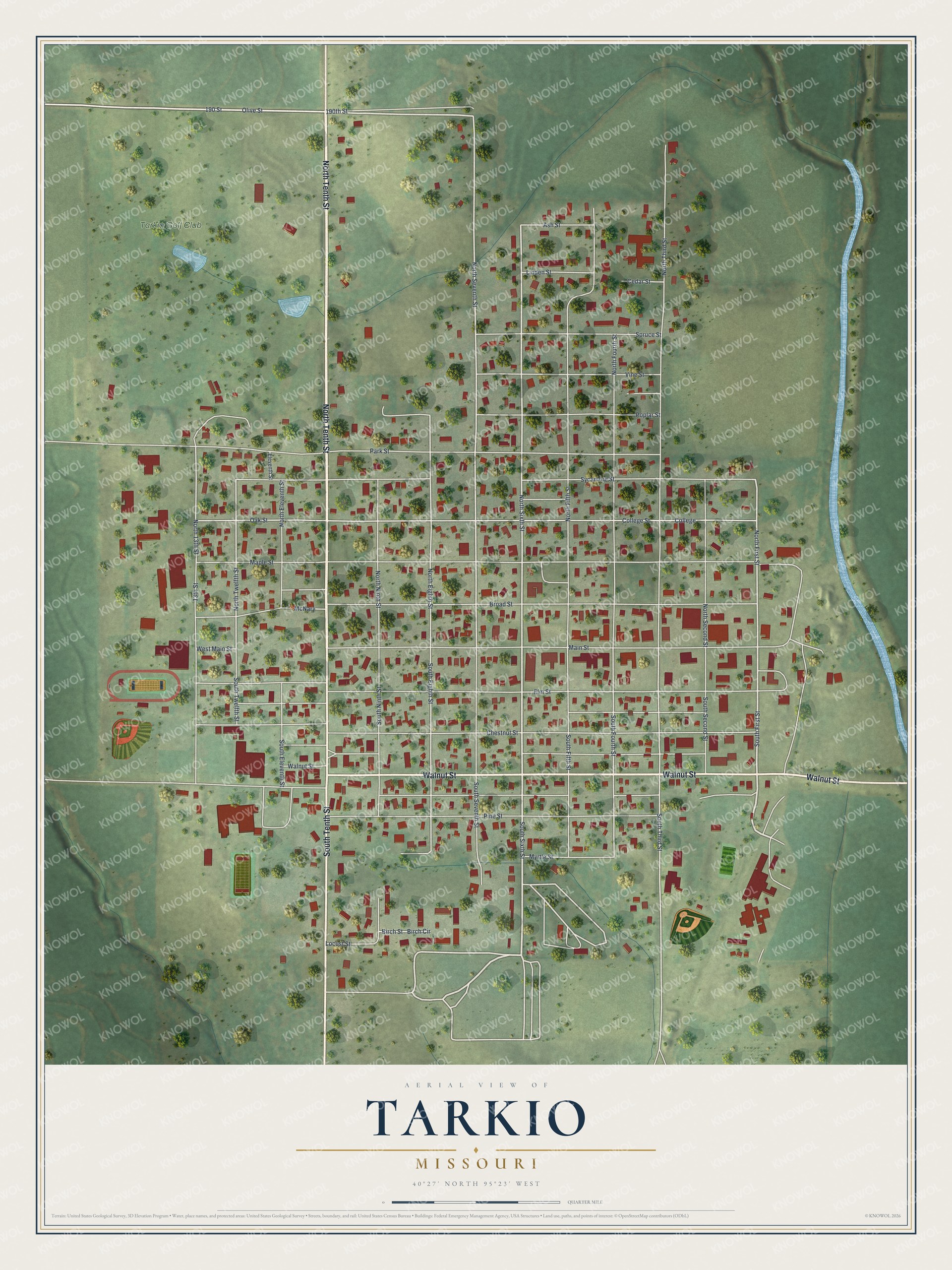 Watermarked full-map preview of Tarkio, Missouri