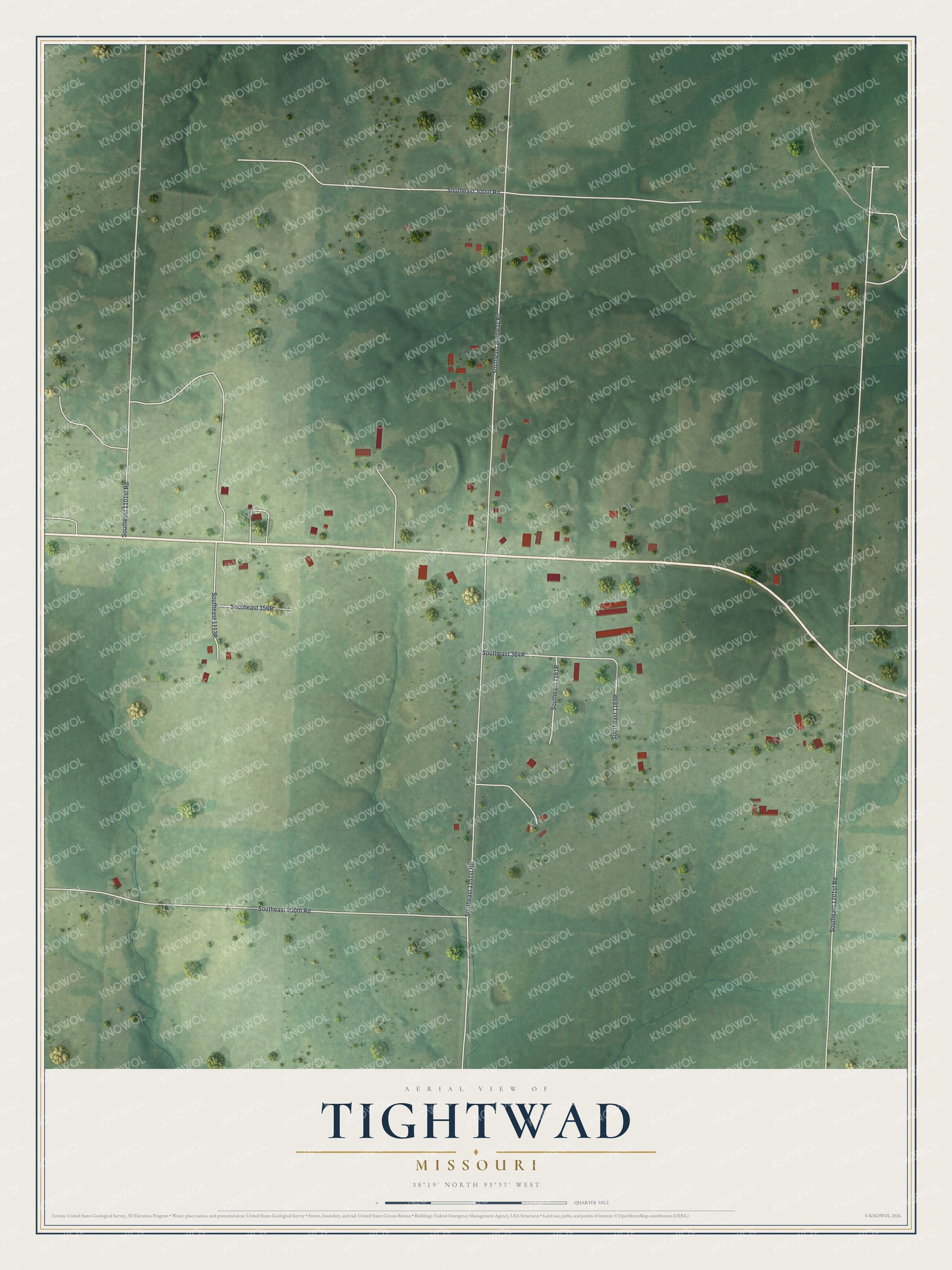 Watermarked full-map preview of Tightwad, Missouri