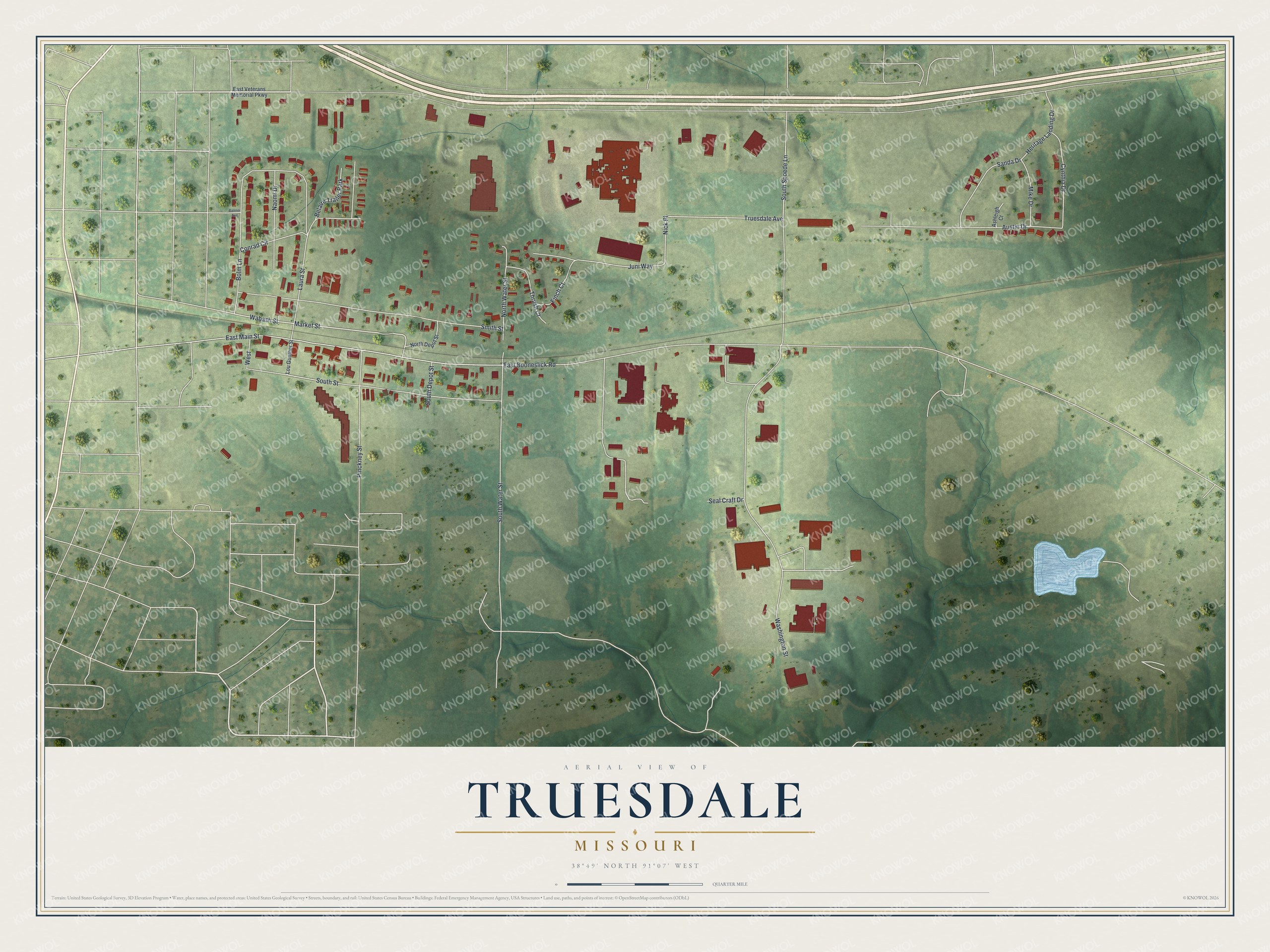 Watermarked full-map preview of Truesdale, Missouri