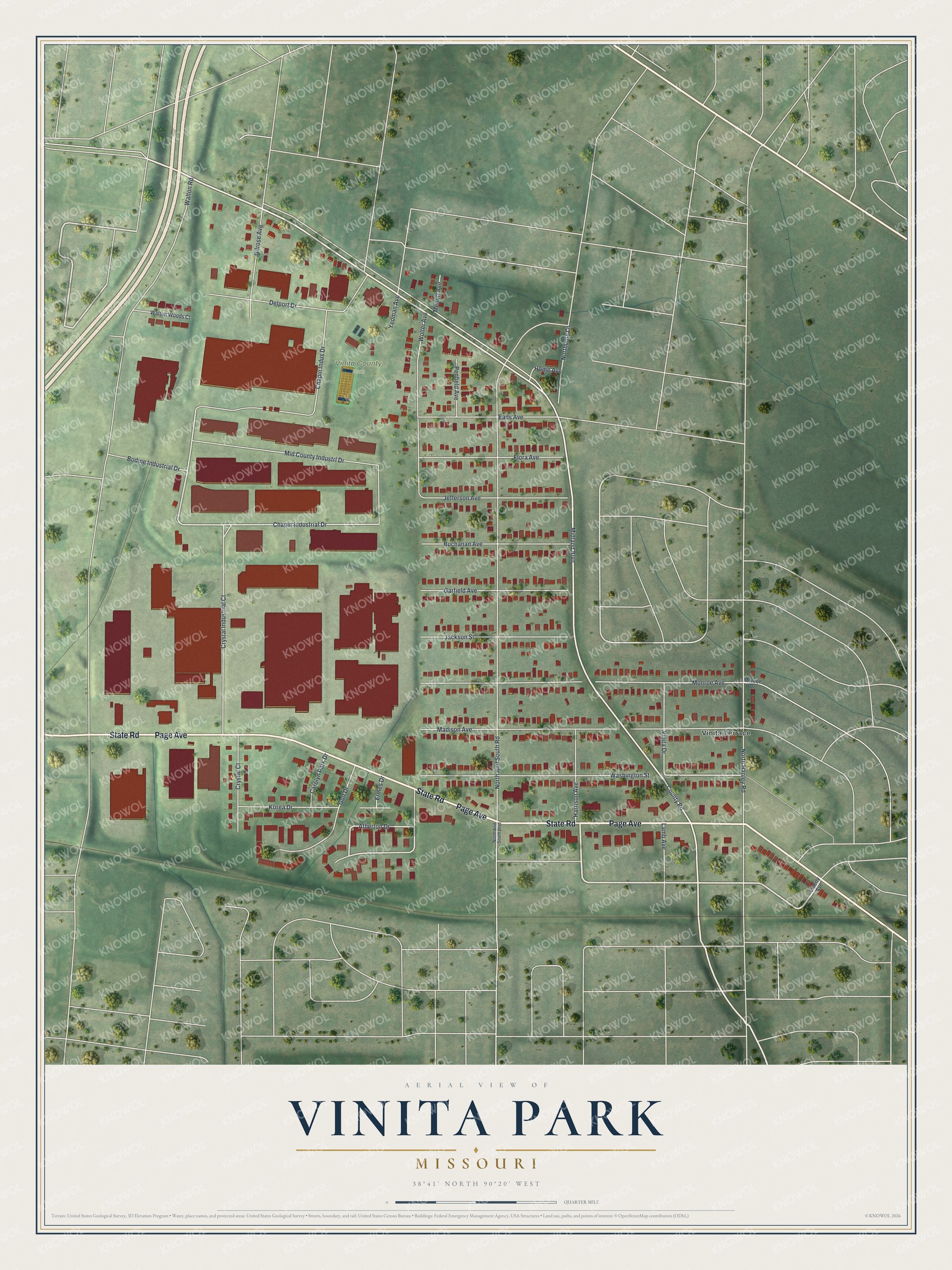 Watermarked full-map preview of Vinita Park, Missouri