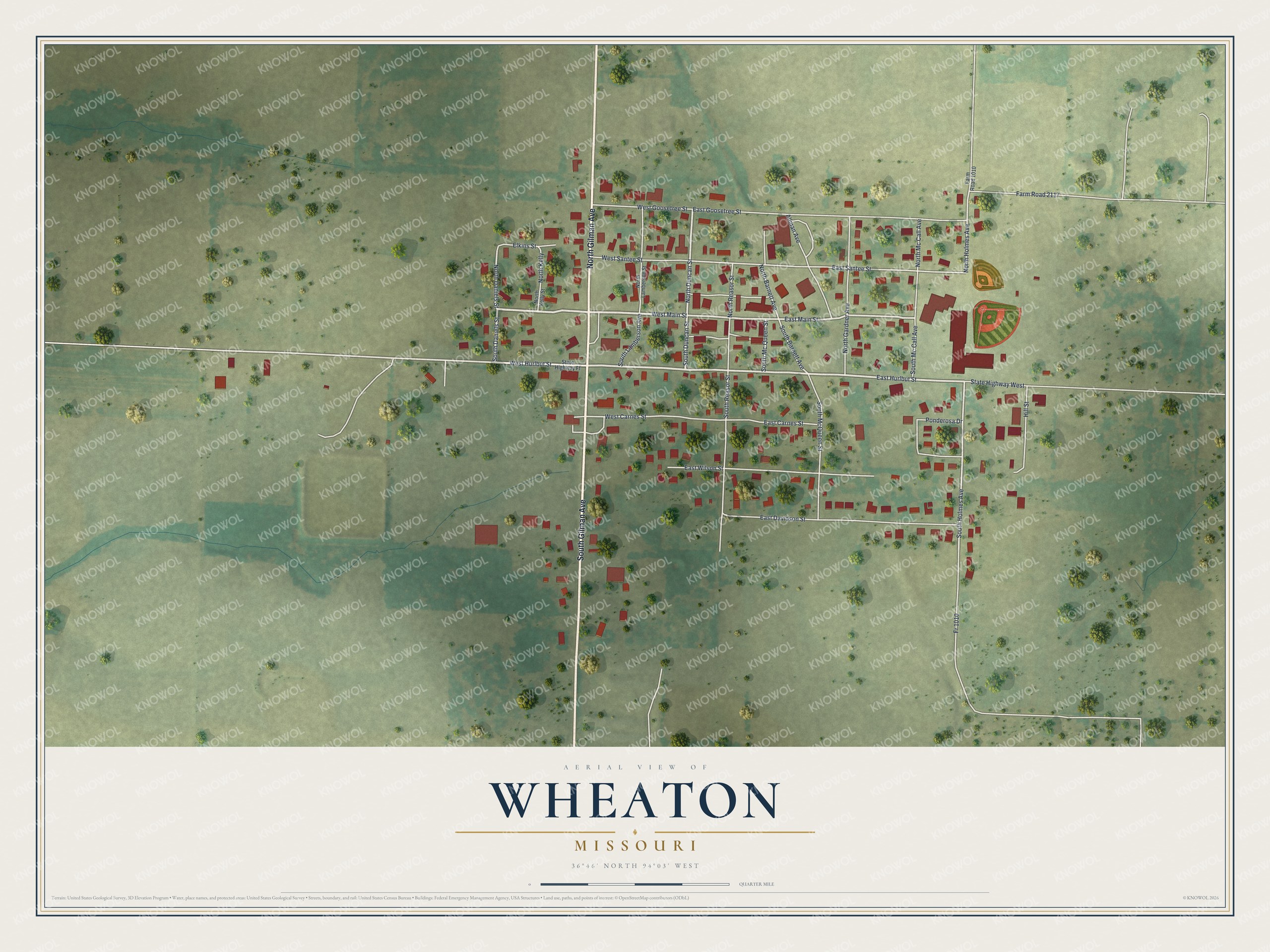 Watermarked full-map preview of Wheaton, Missouri