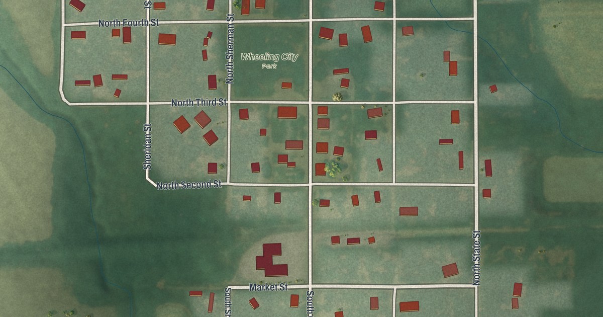 Map of Wheeling, Missouri in 2026
