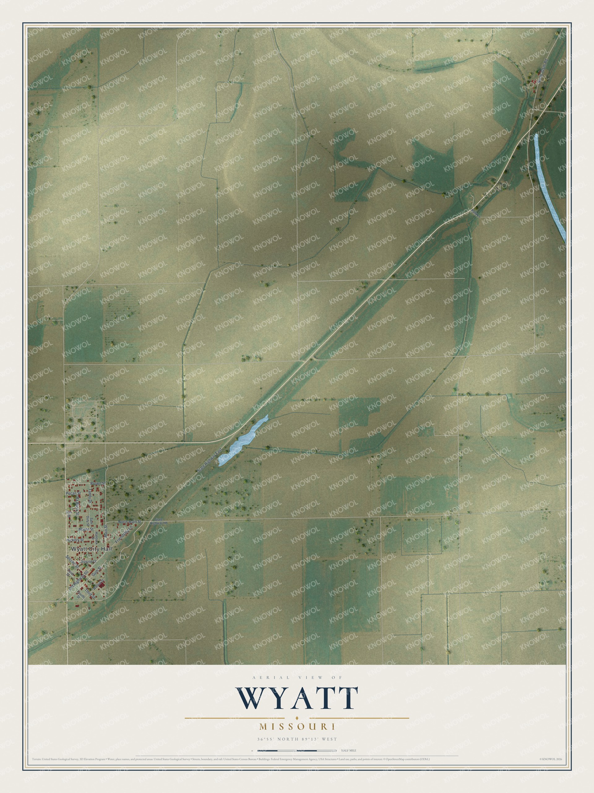 Watermarked full-map preview of Wyatt, Missouri