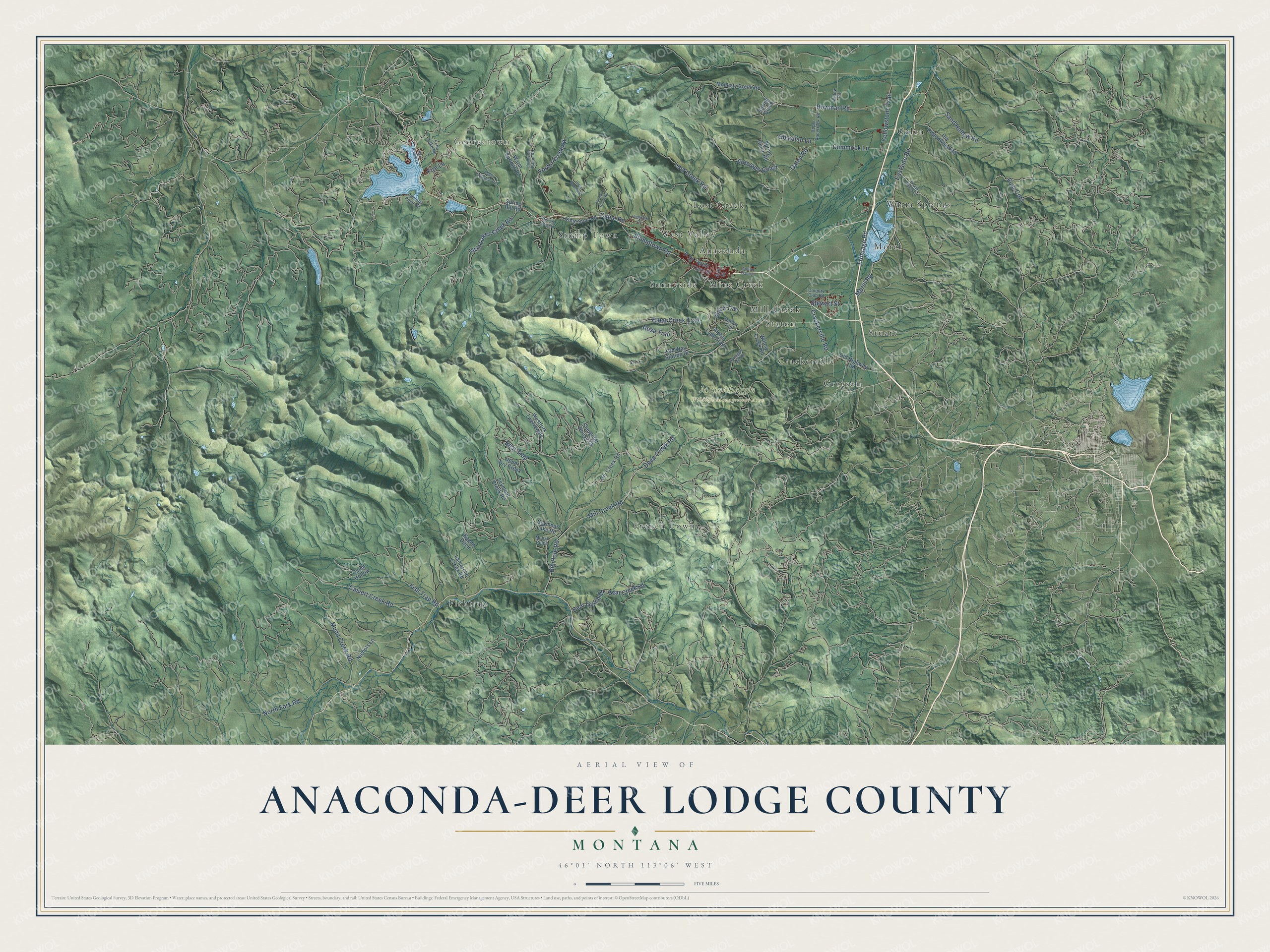 Watermarked full-map preview of Anaconda-Deer Lodge County, Montana