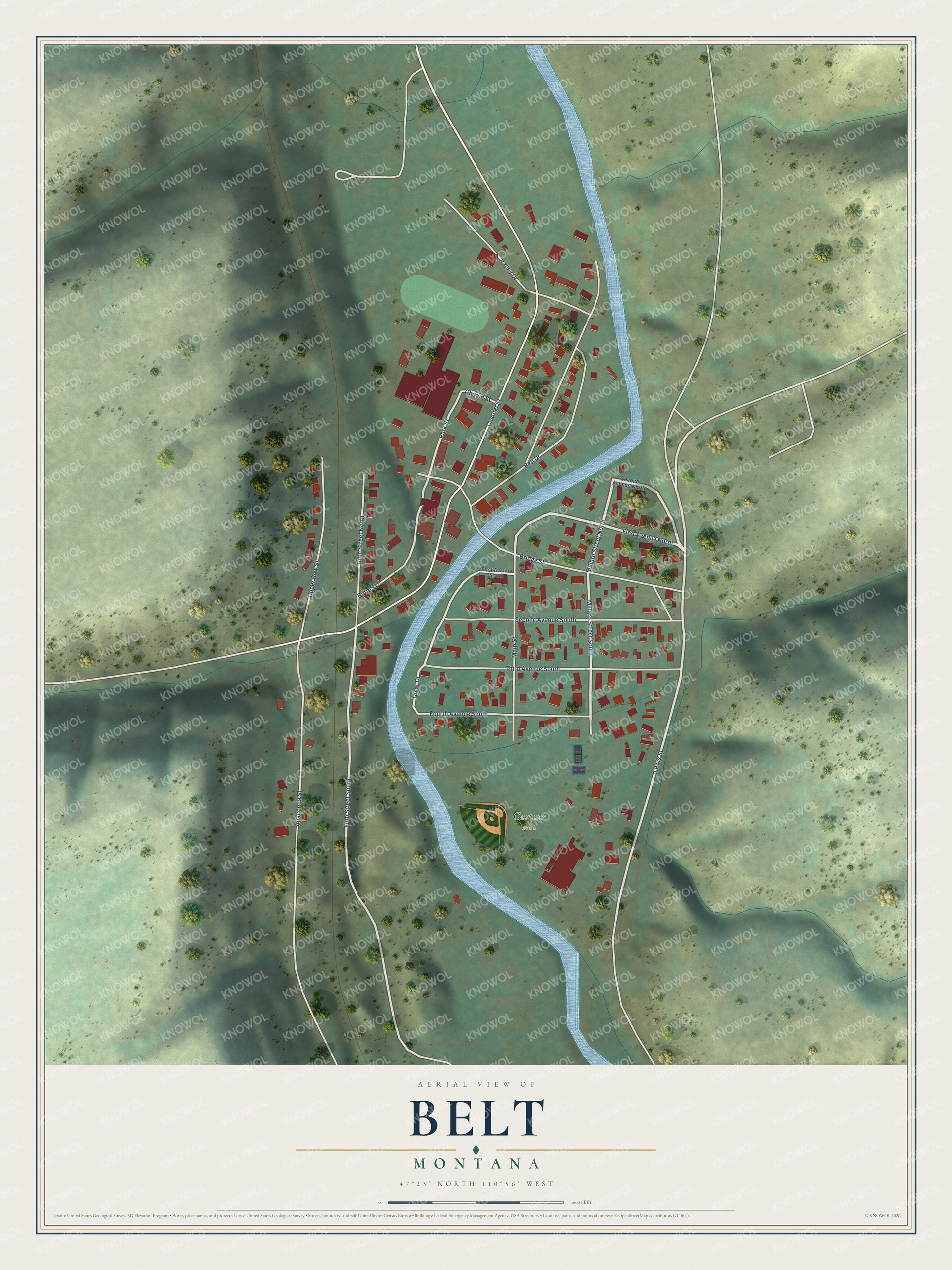 Watermarked full-map preview of Belt, Montana