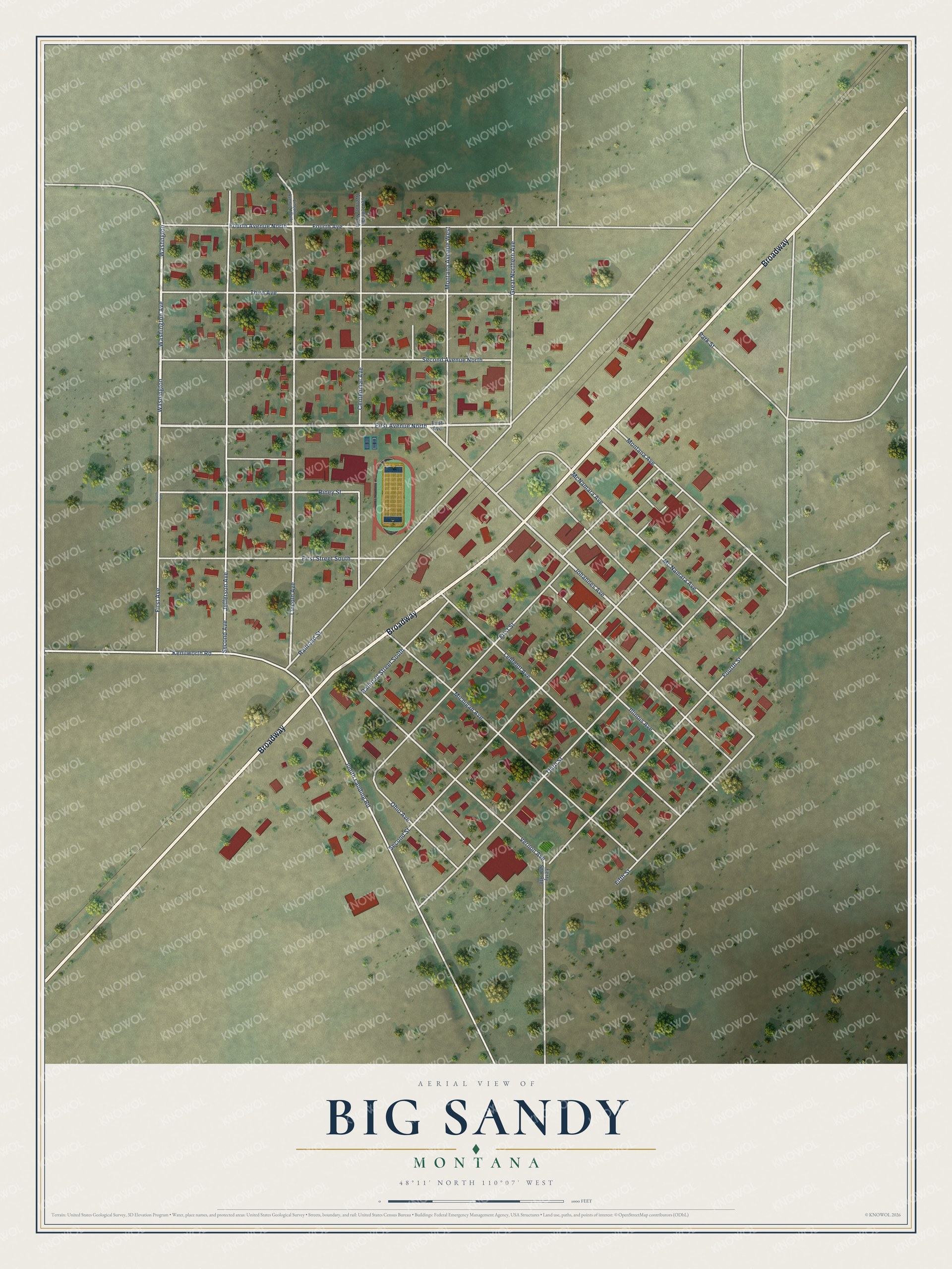 Watermarked full-map preview of Big Sandy, Montana