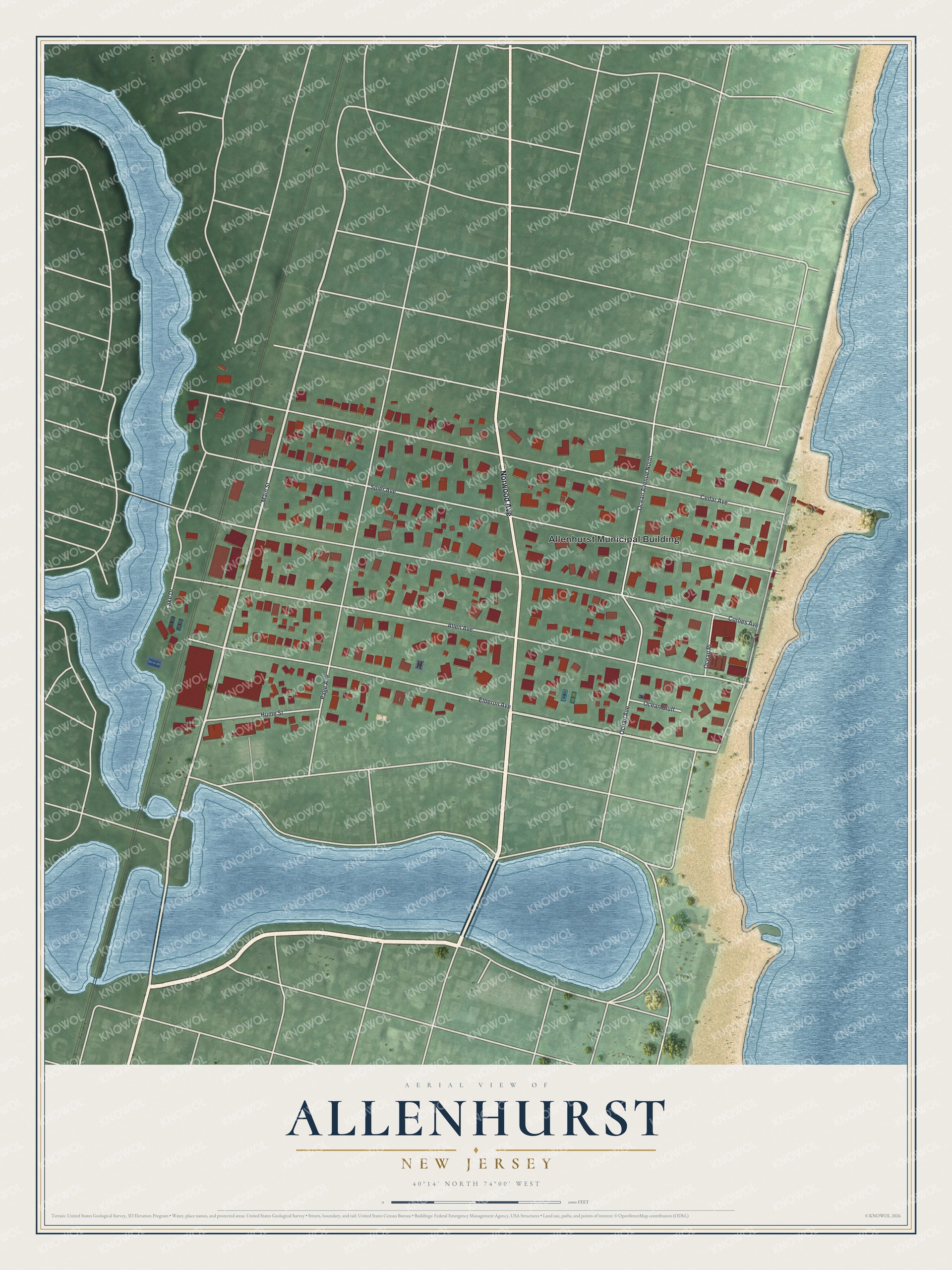 Watermarked full-map preview of Allenhurst, New Jersey