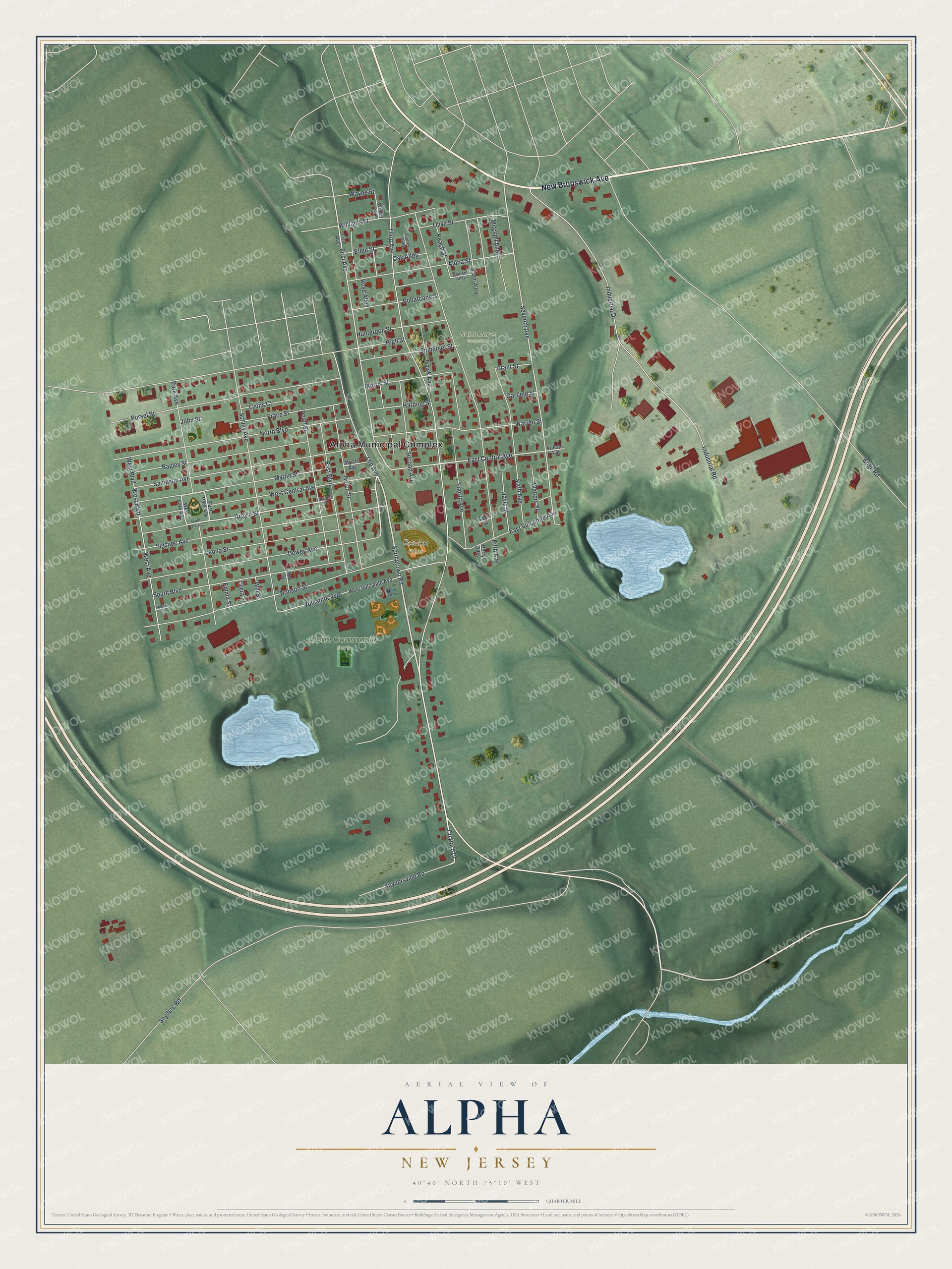 Watermarked full-map preview of Alpha, New Jersey
