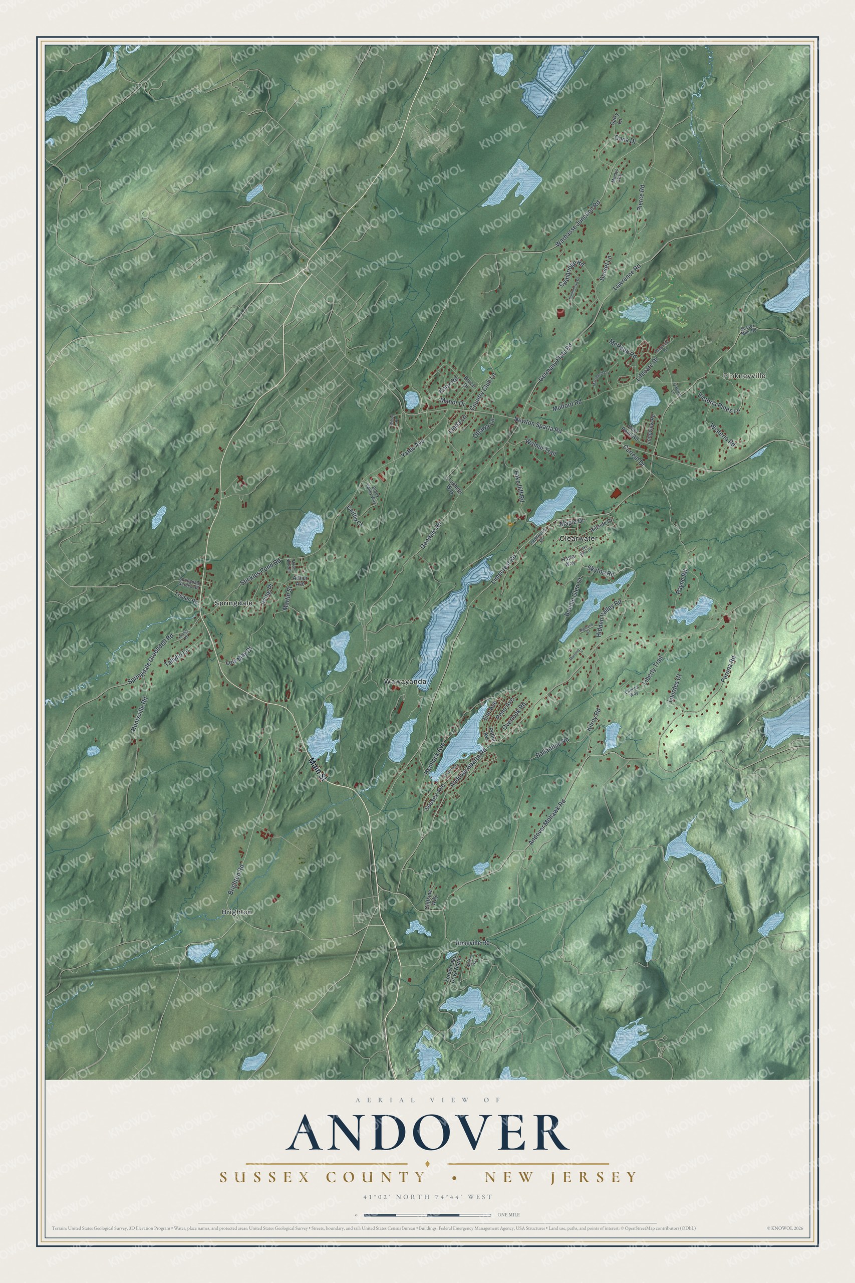 Watermarked full-map preview of Andover, New Jersey