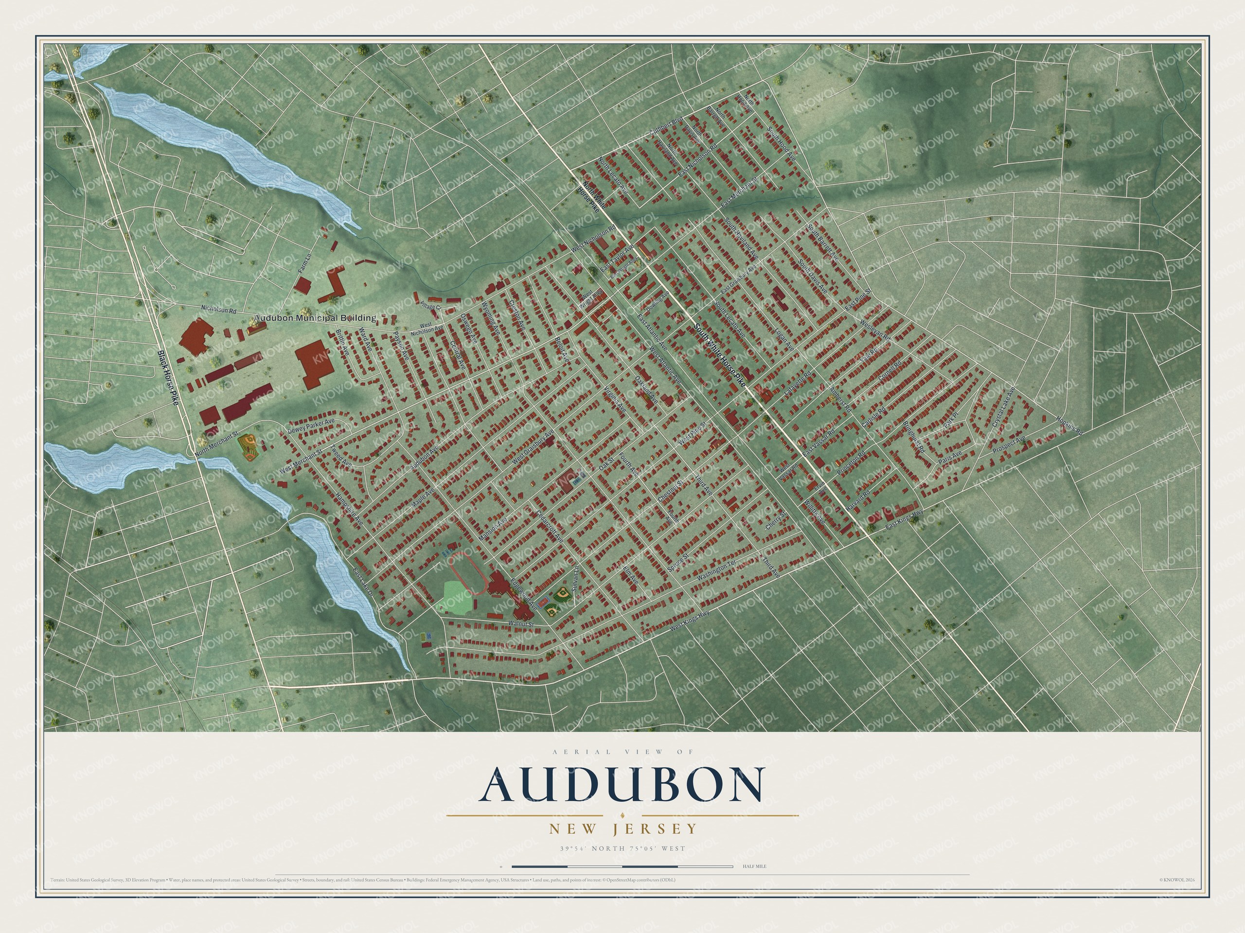 Watermarked full-map preview of Audubon, New Jersey