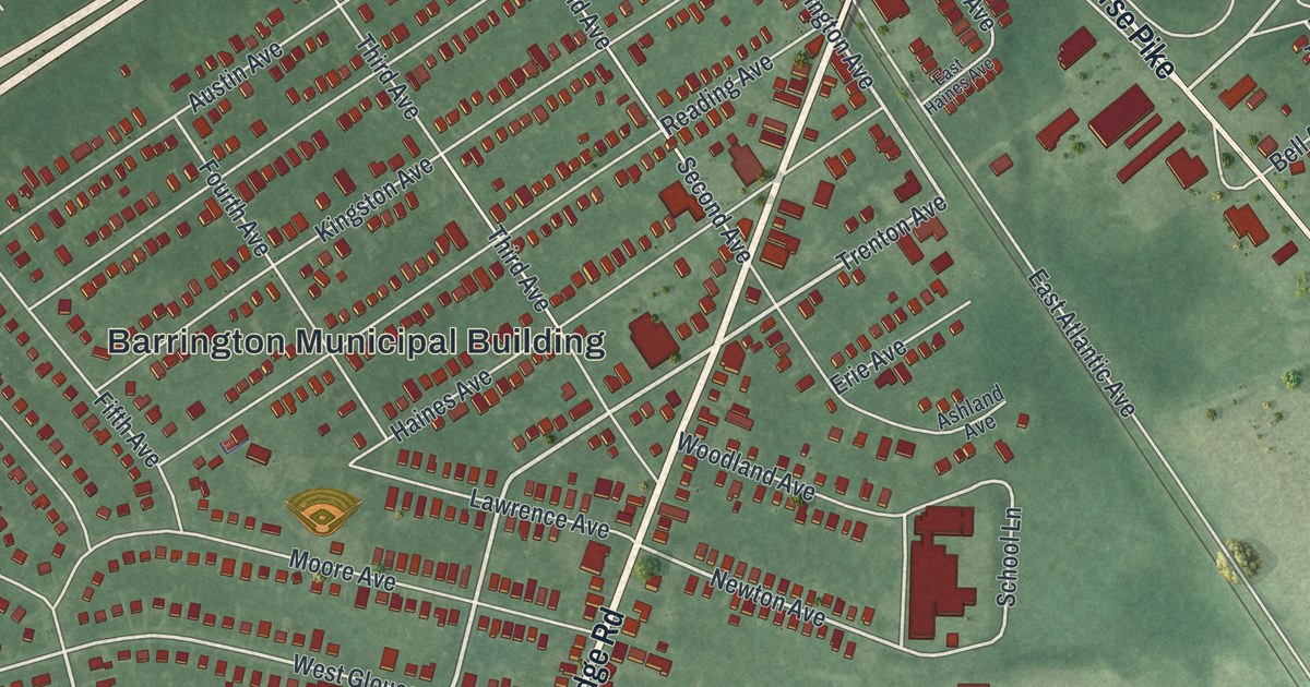 Map of Barrington, New Jersey