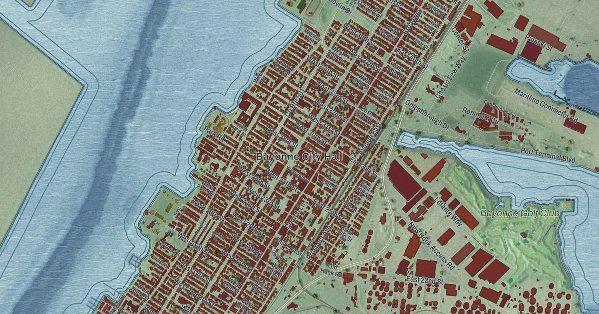 Map of Bayonne, New Jersey
