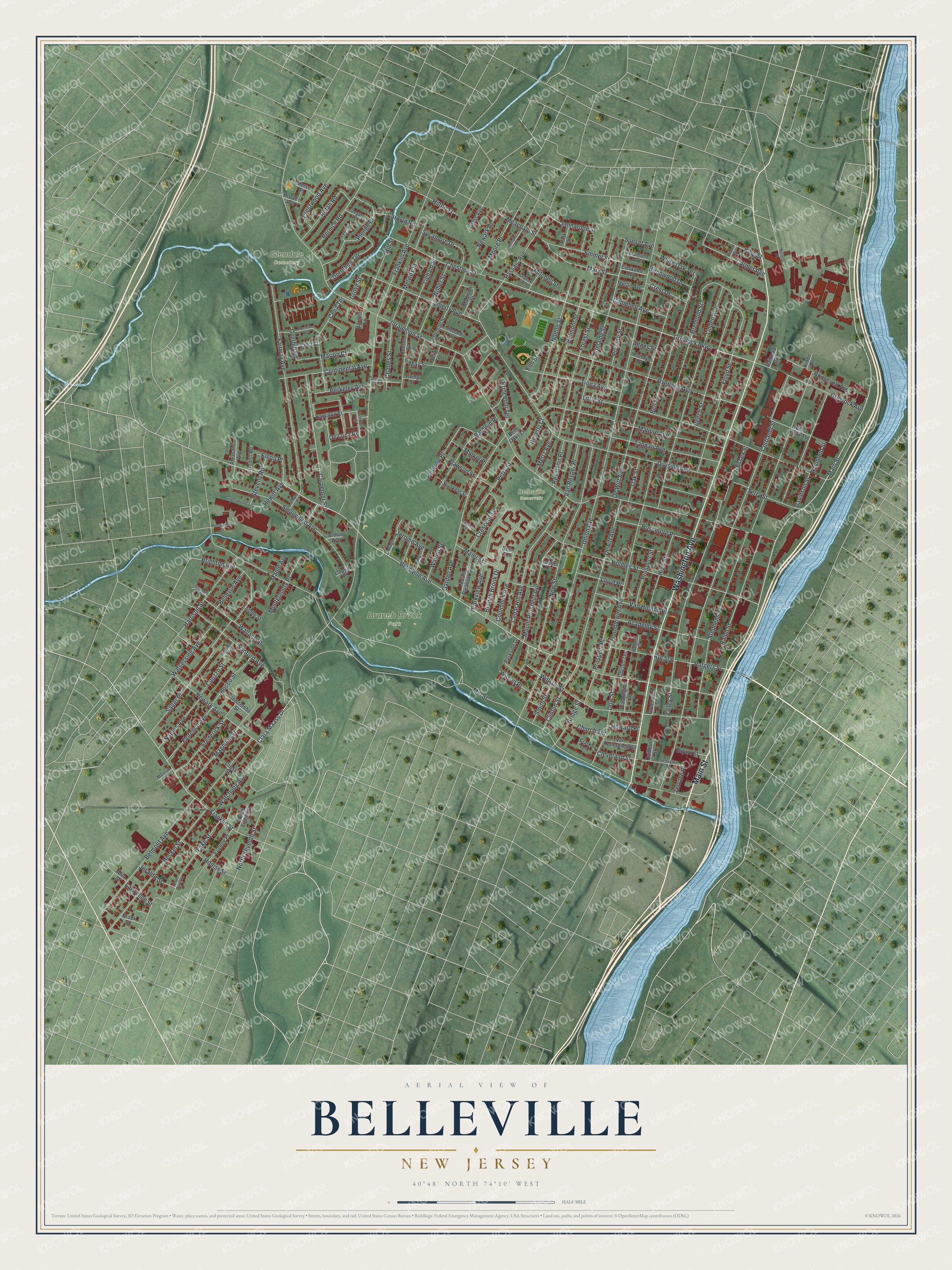 Watermarked full-map preview of Belleville, New Jersey