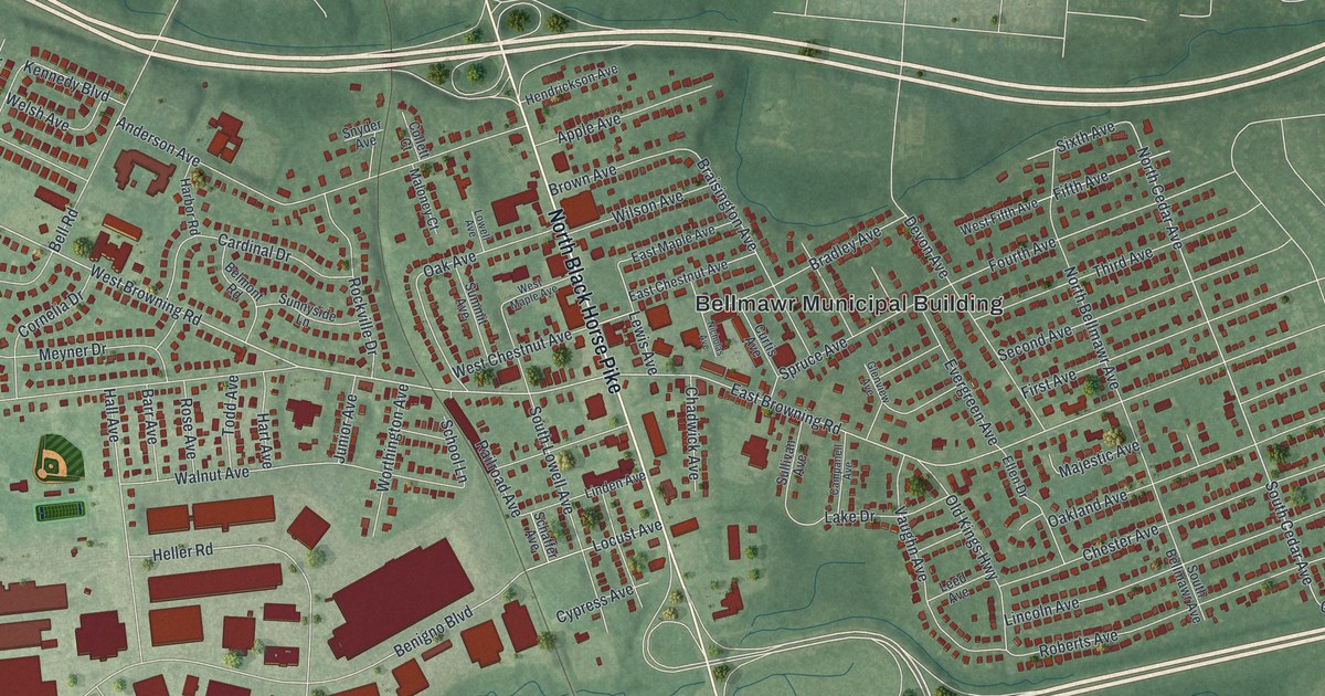 Map of Bellmawr, New Jersey