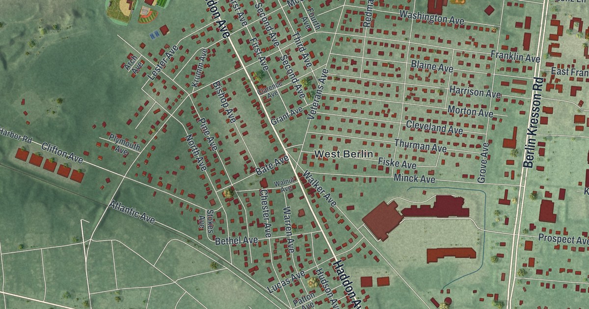 Map of Berlin, Camden County, New Jersey