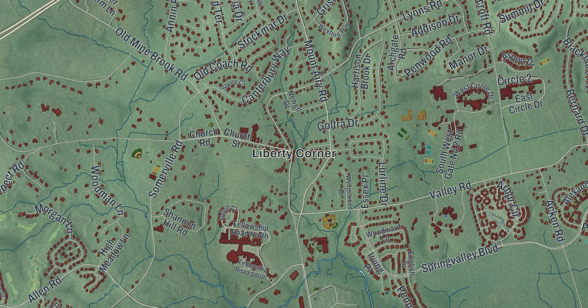 Map of Bernards, New Jersey