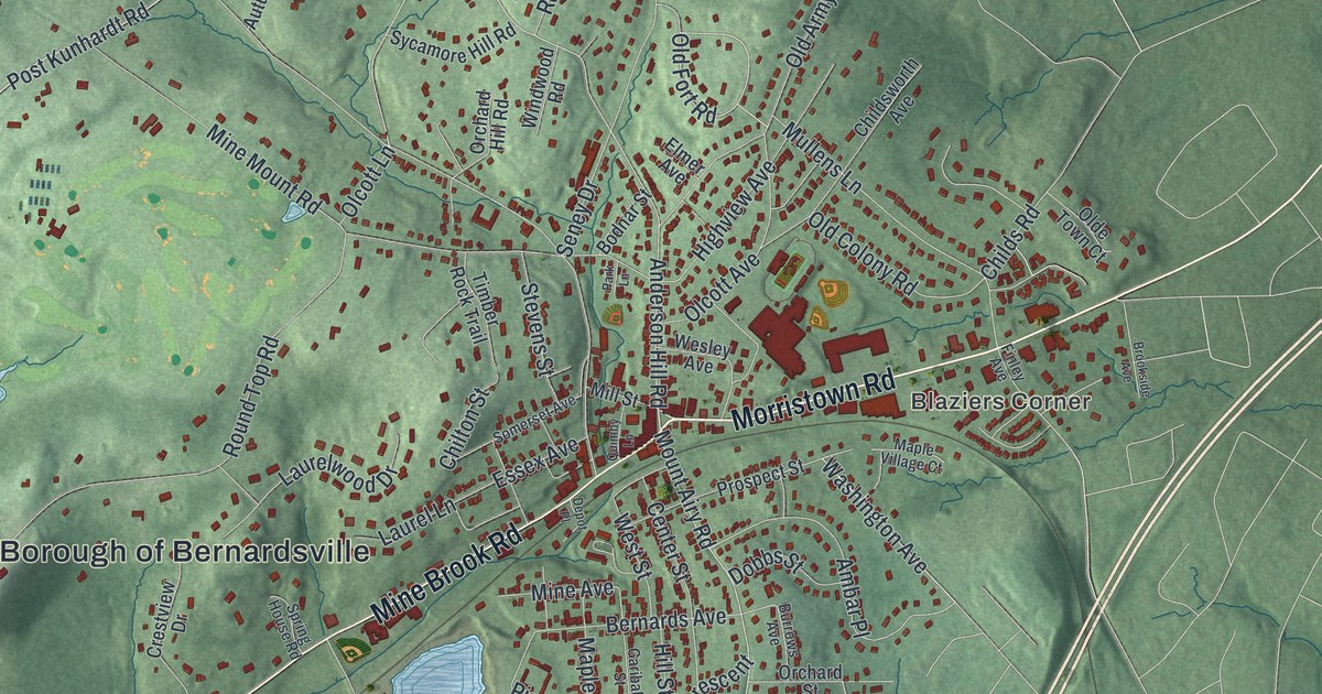 Map of Bernardsville, New Jersey
