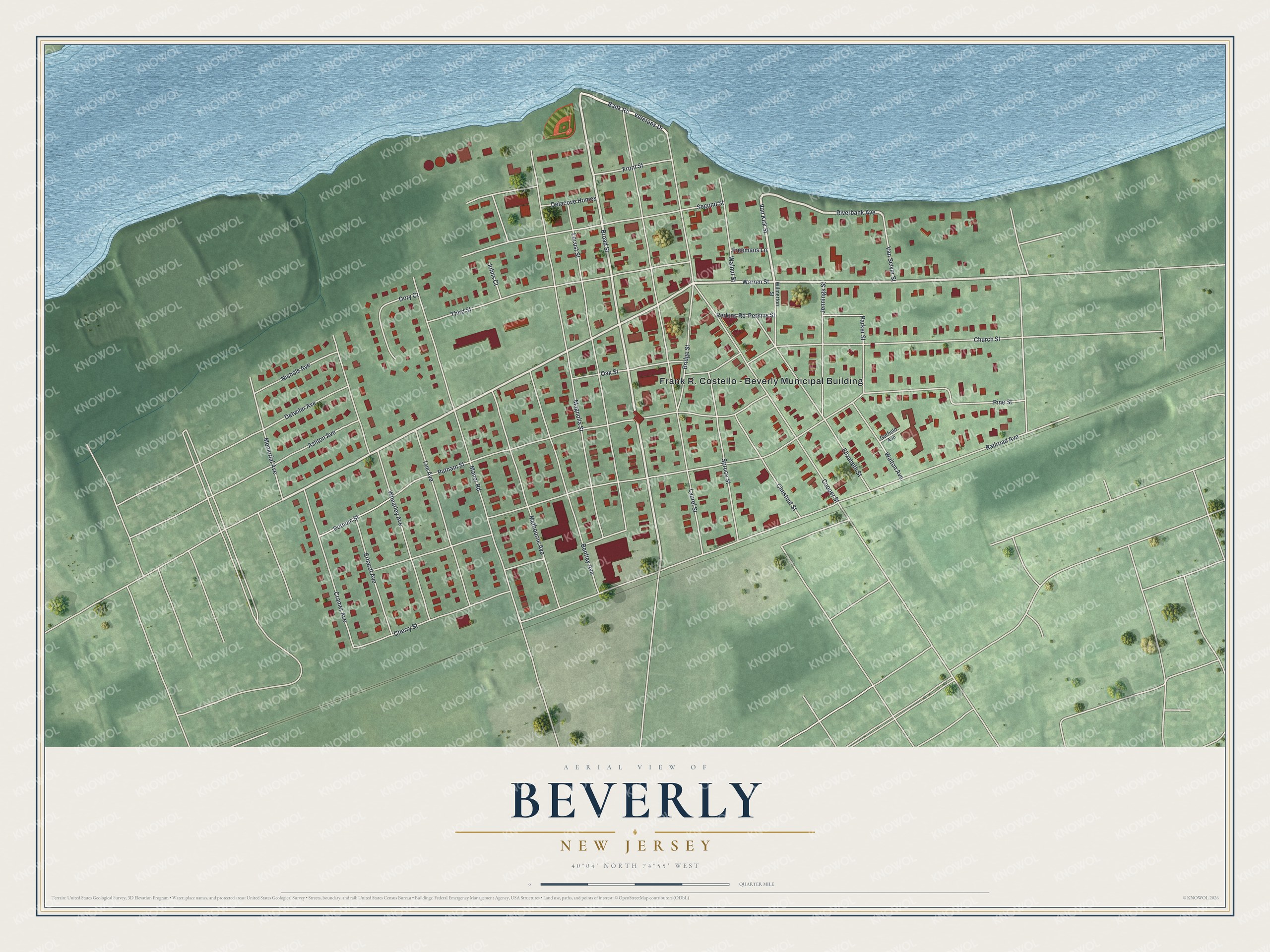 Watermarked full-map preview of Beverly, New Jersey