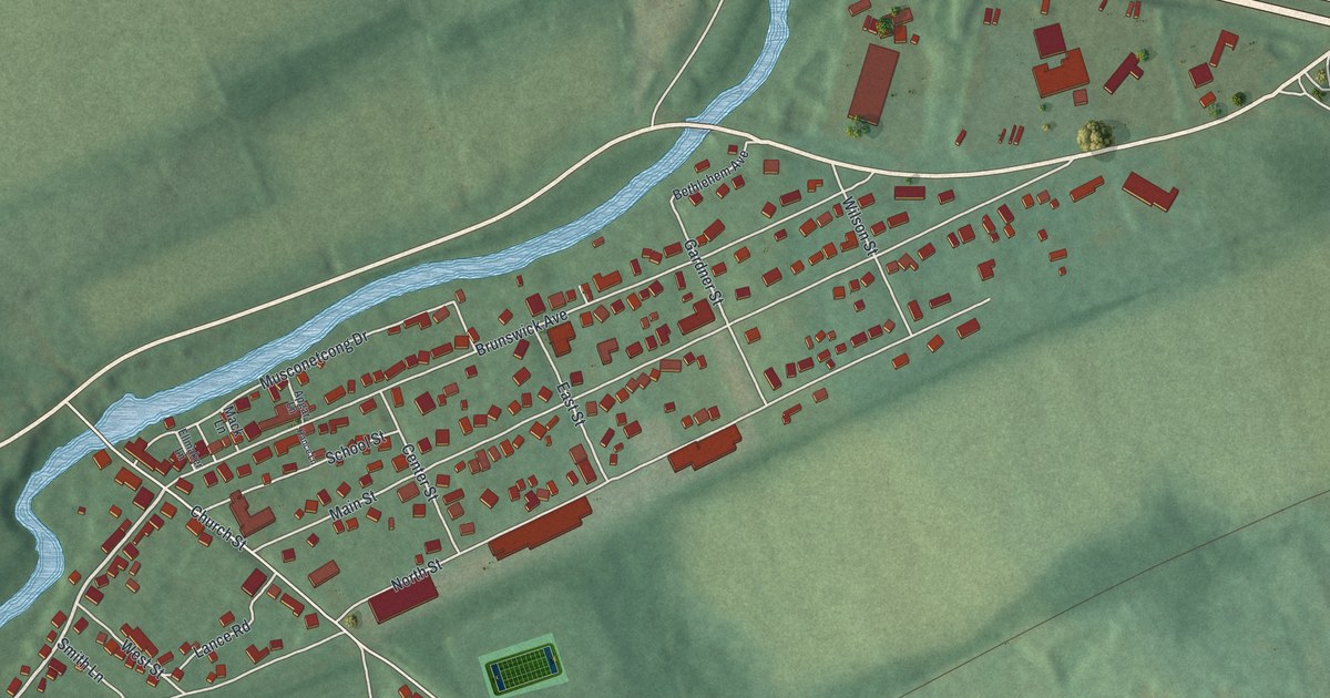Map of Bloomsbury, New Jersey