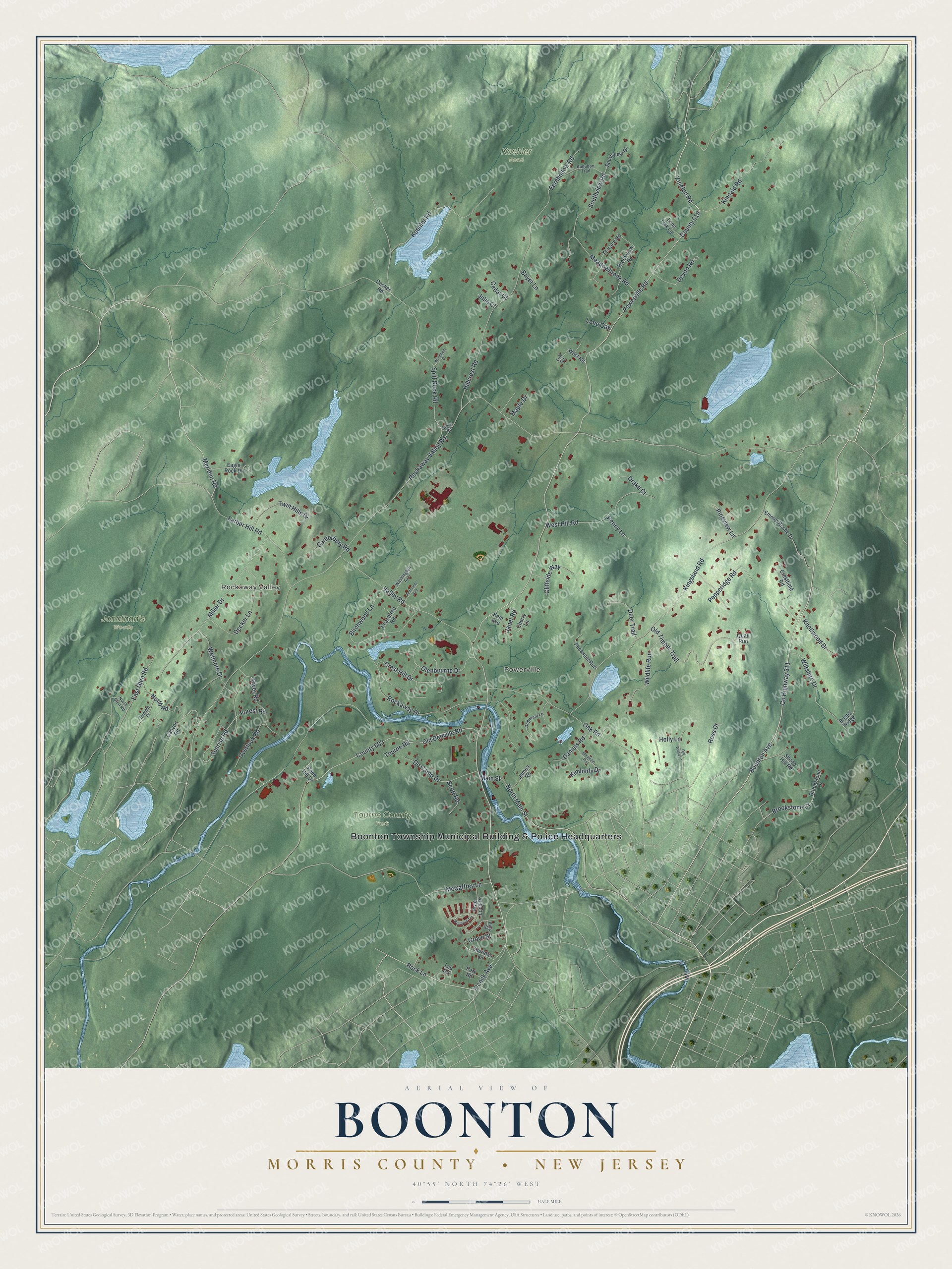 Watermarked full-map preview of Boonton, New Jersey