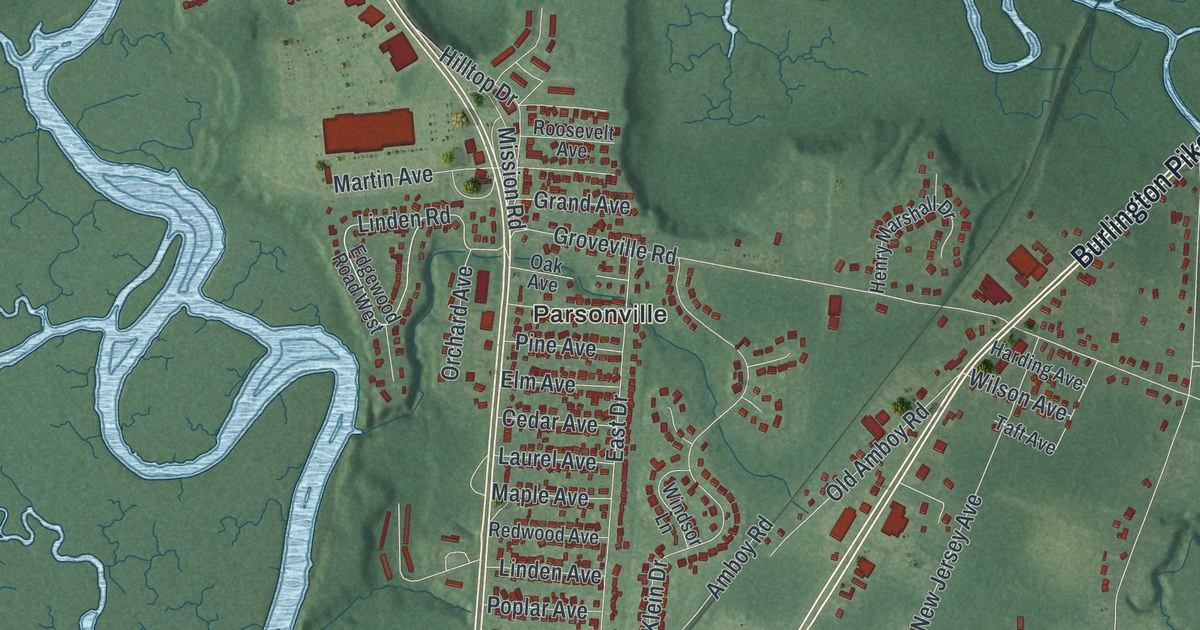 Map of Bordentown, Burlington County, New Jersey