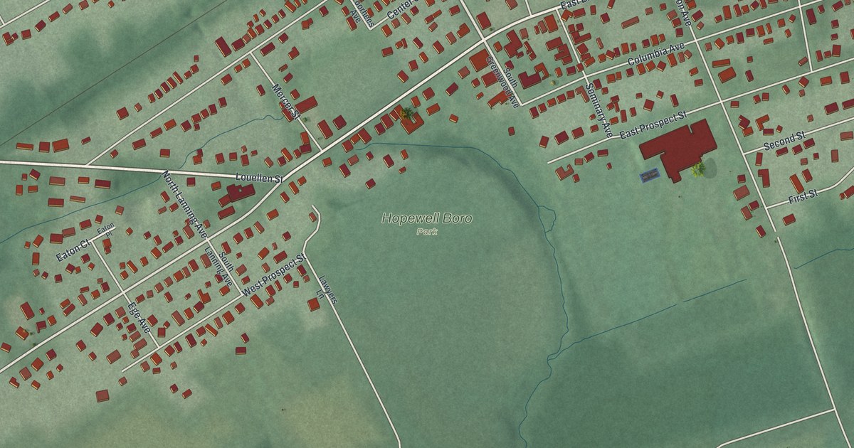Map of the Borough of Hopewell, Mercer County, New Jersey