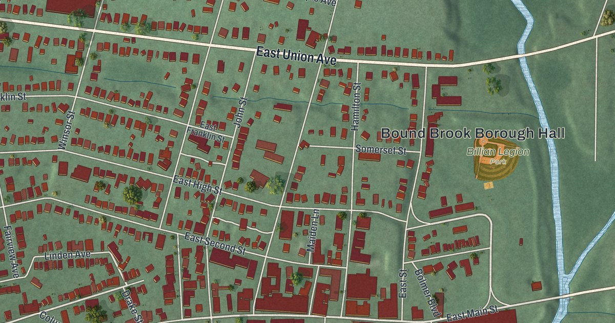 Map of Bound Brook, New Jersey