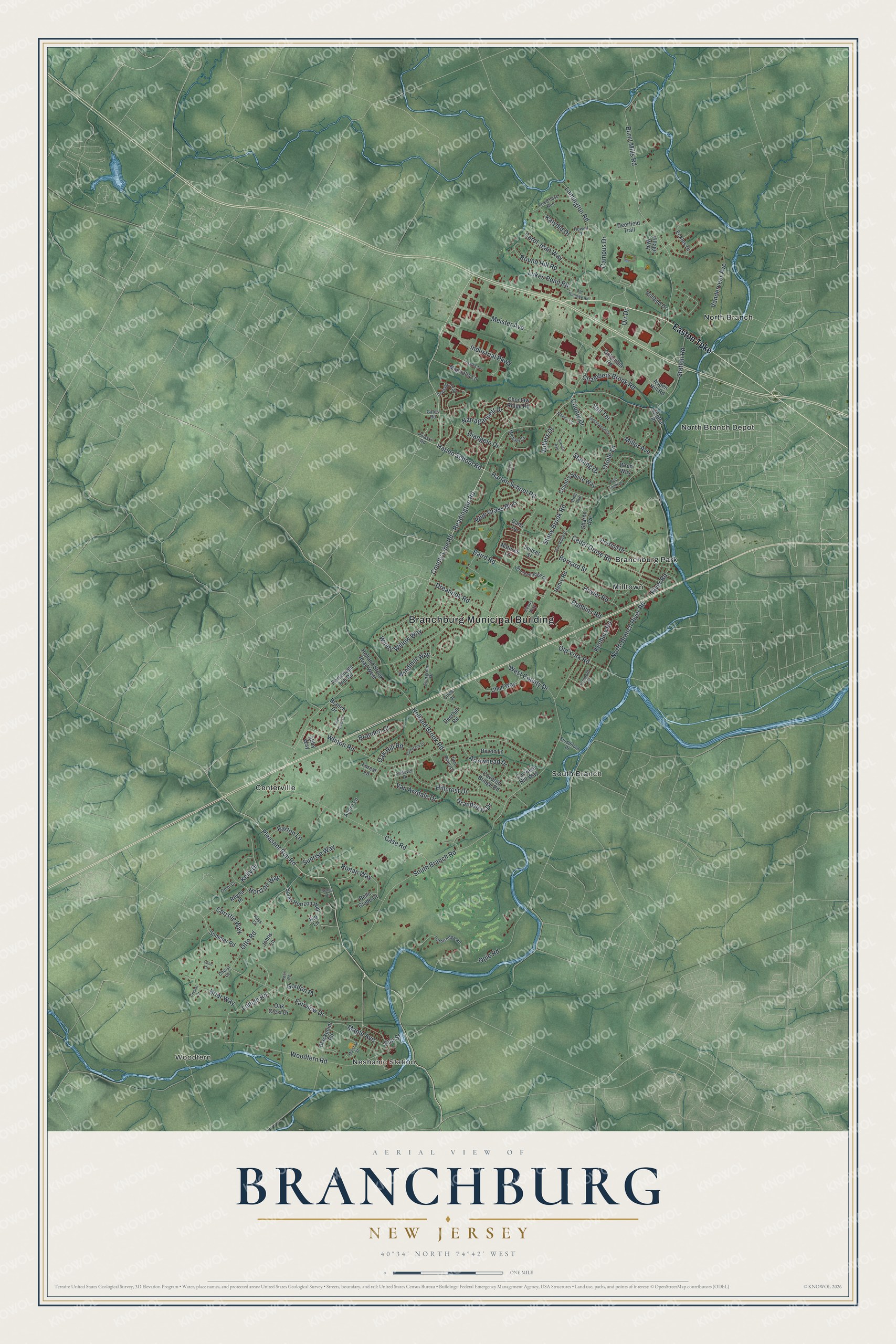 Watermarked full-map preview of Branchburg, New Jersey