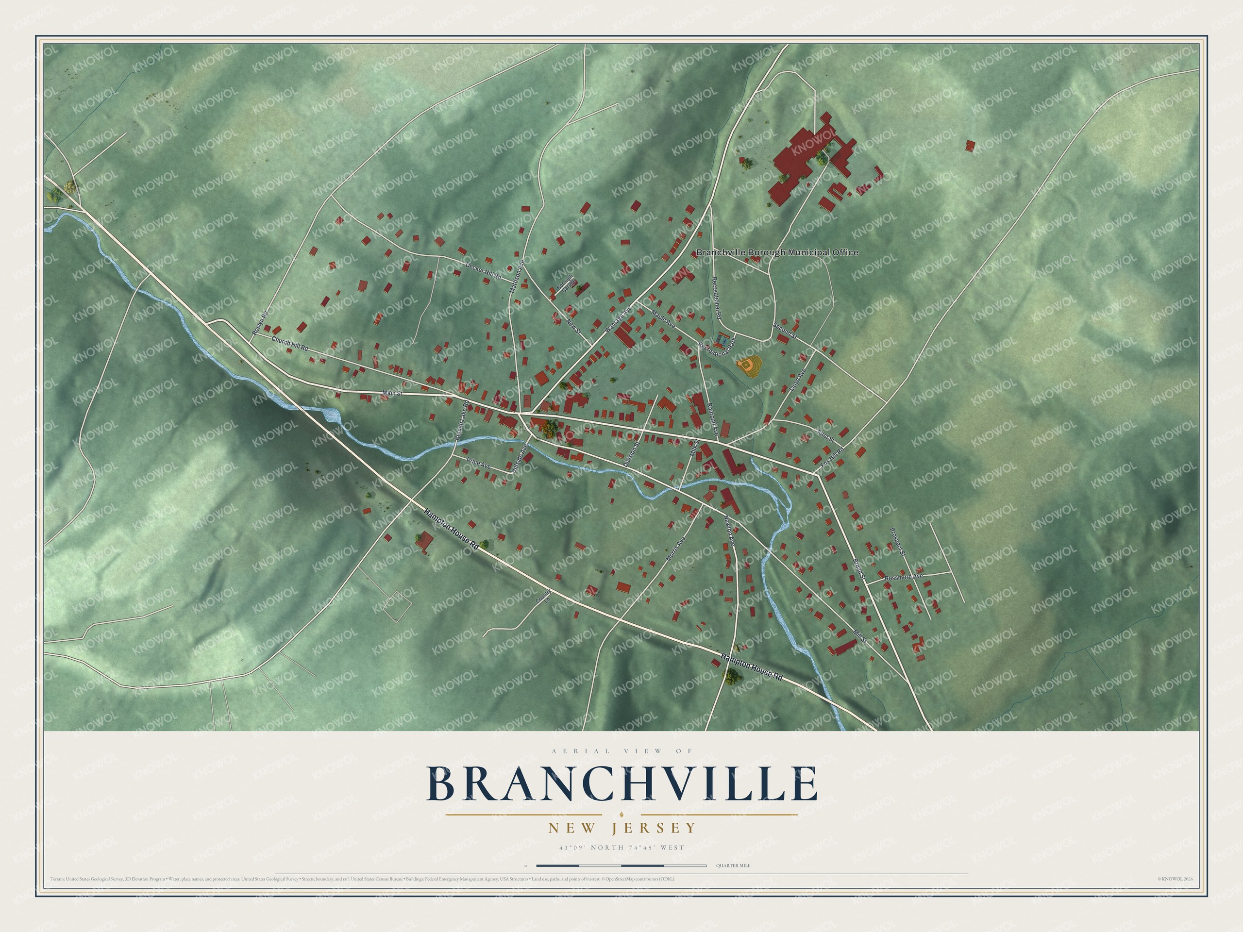 Watermarked full-map preview of Branchville, New Jersey