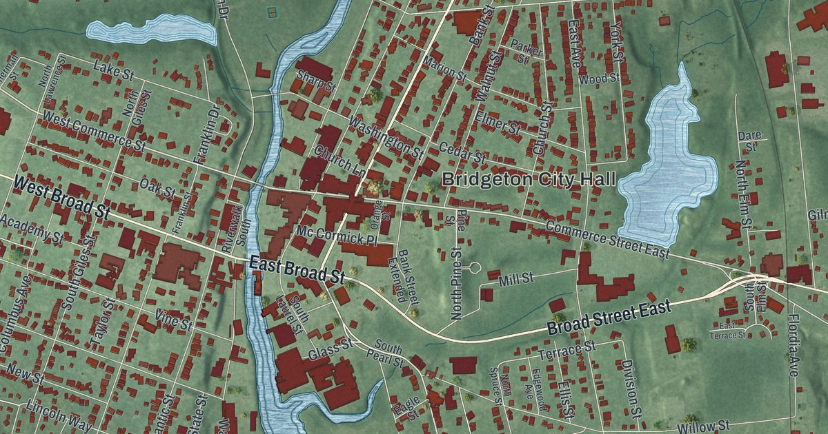 Map of Bridgeton, New Jersey