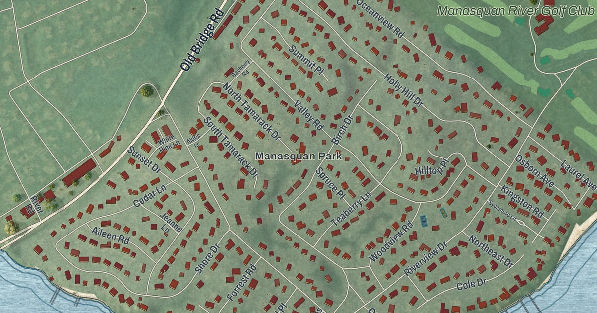 Map of Brielle, New Jersey
