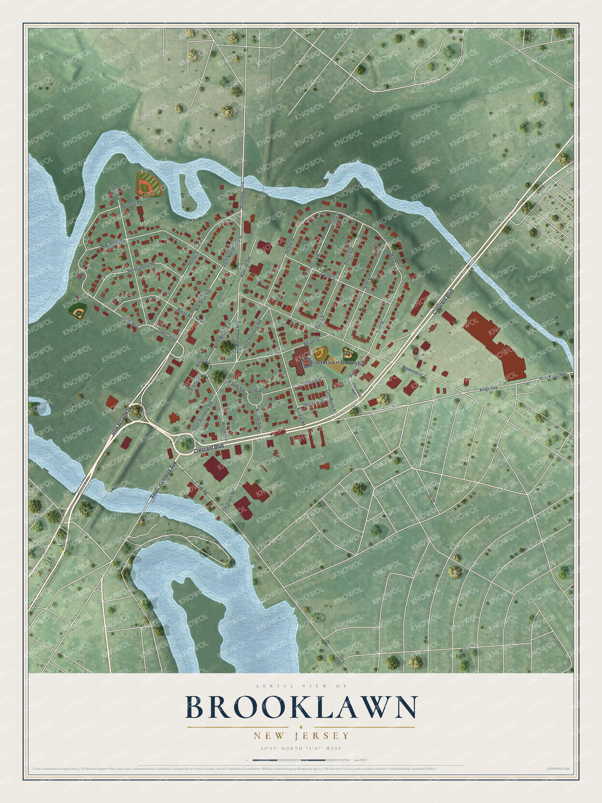 Watermarked full-map preview of Brooklawn, New Jersey