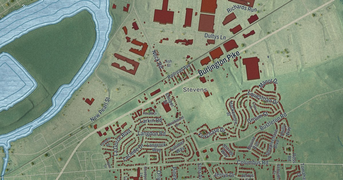 Map of Burlington, Burlington County, New Jersey