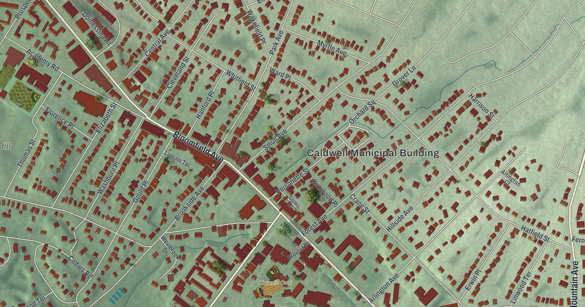 Map of Caldwell, New Jersey