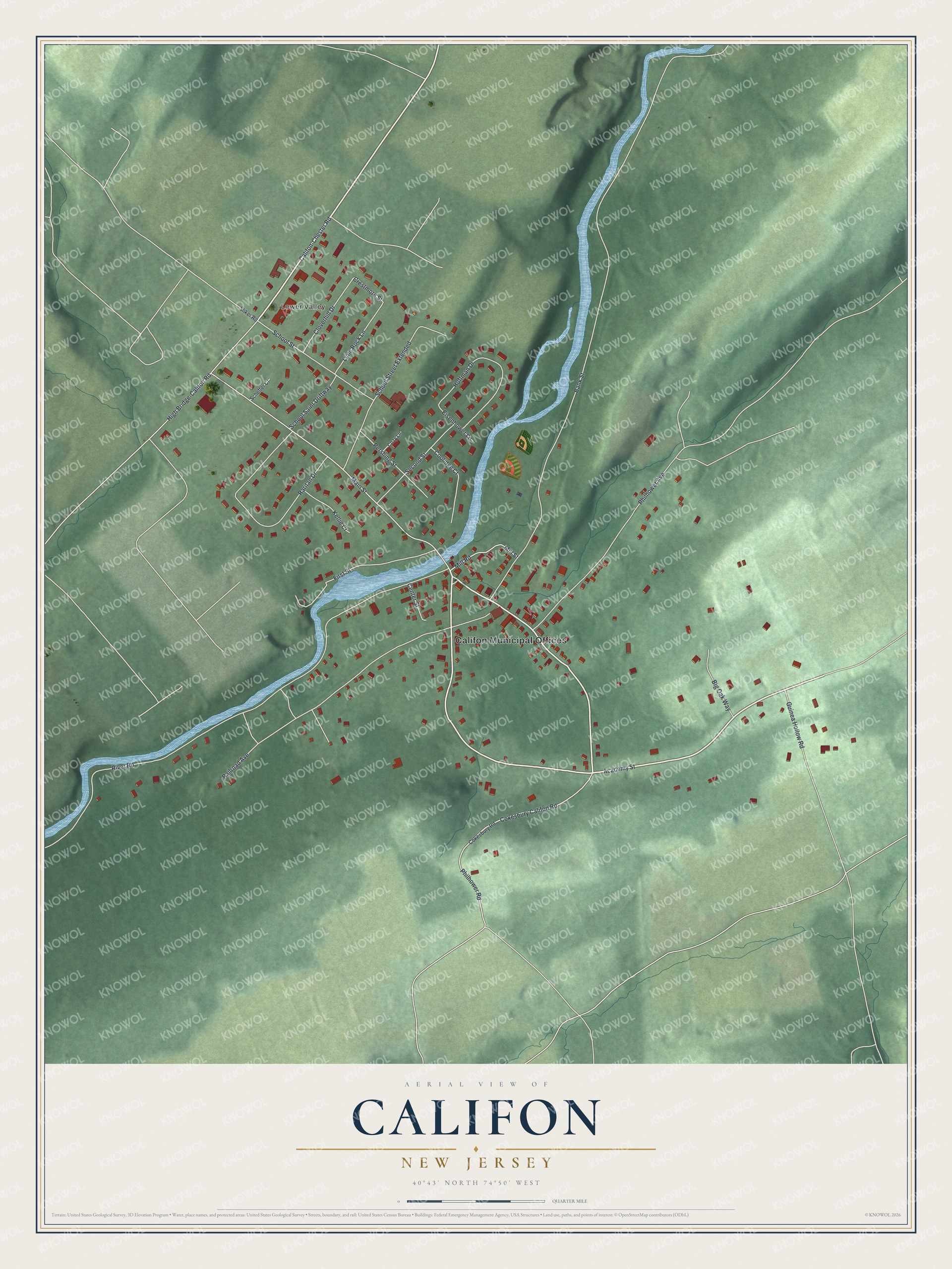 Watermarked full-map preview of Califon, New Jersey