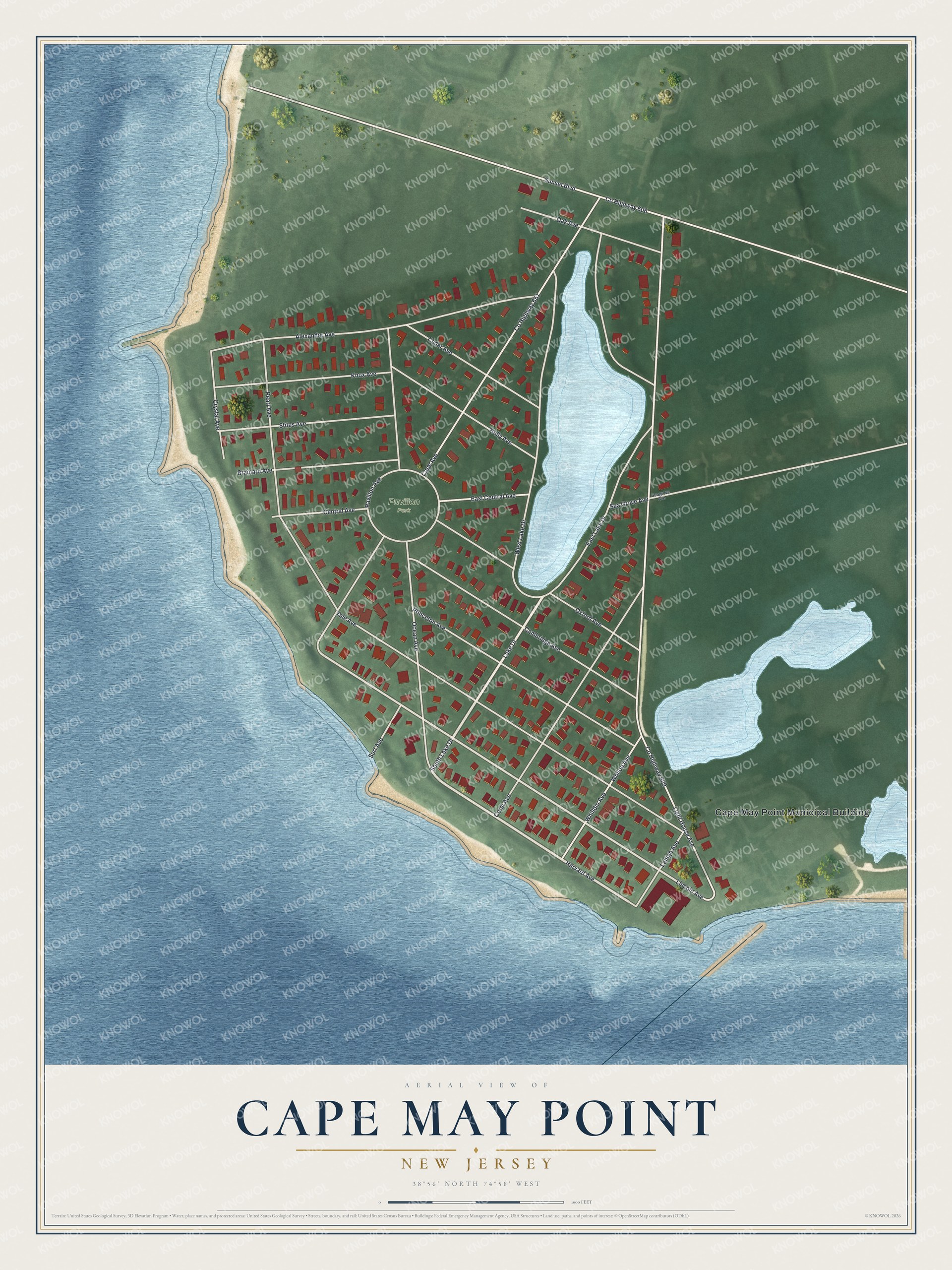 Watermarked full-map preview of Cape May Point, New Jersey
