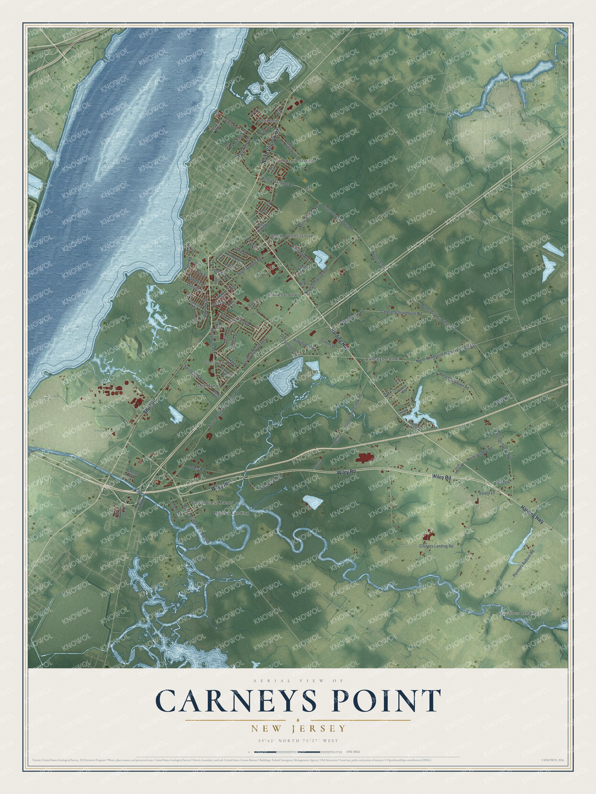 Watermarked full-map preview of Carneys Point, New Jersey