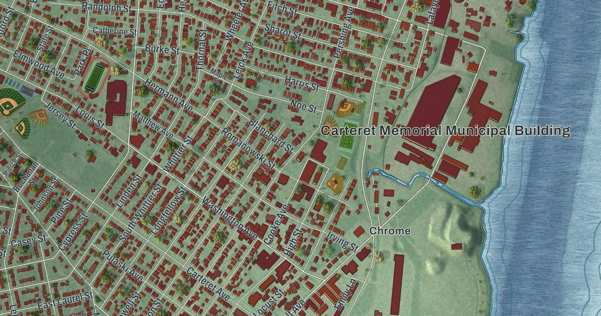 Map of Carteret, New Jersey